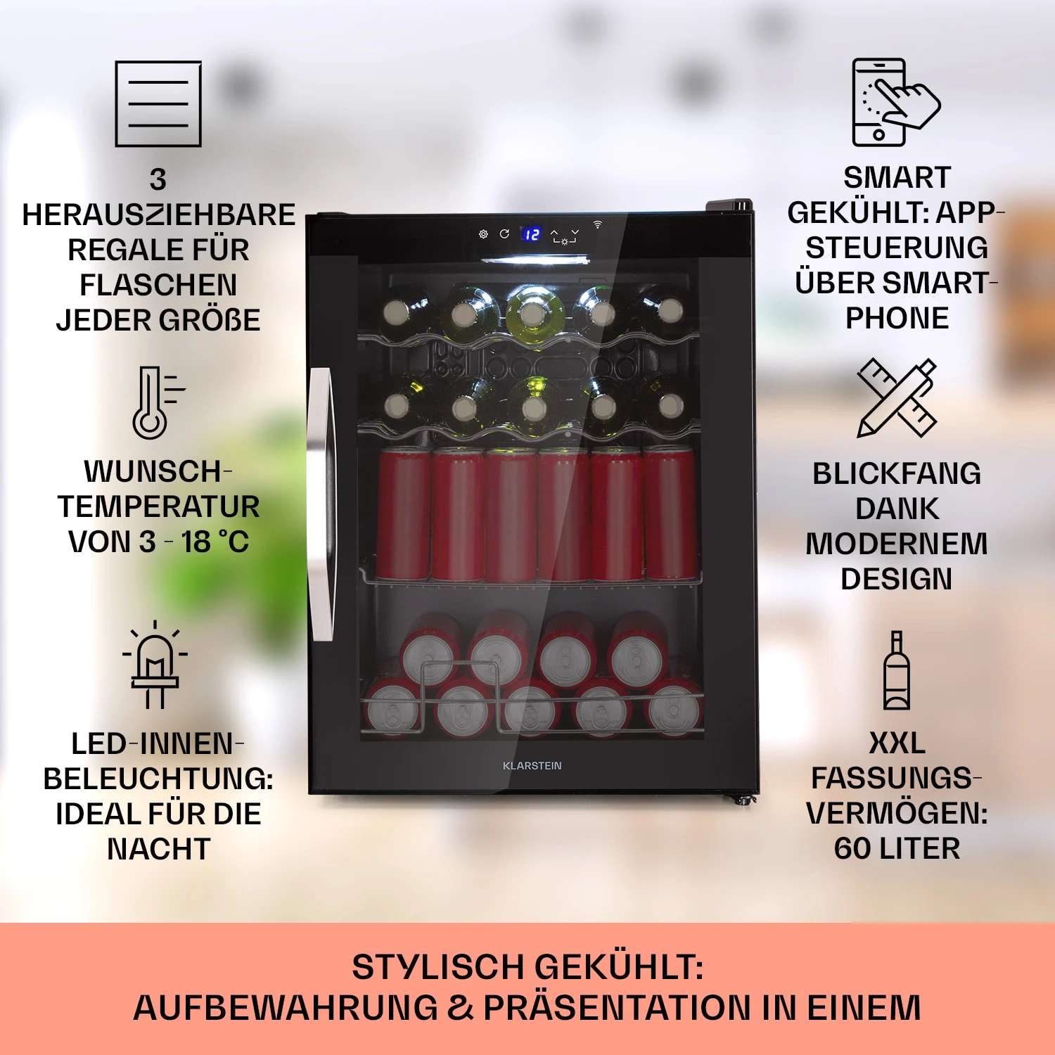 Coachella 60 Kühlschrank 60 Liter WiFi-Funktion Hintergrundbeleuchtung – Bild 2