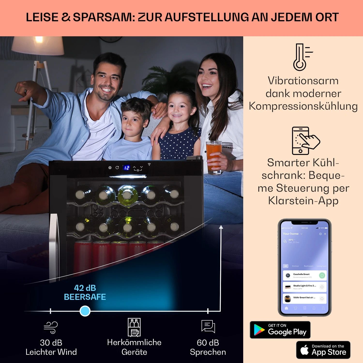 Coachella 60 Kühlschrank 60 Liter WiFi-Funktion Hintergrundbeleuchtung – Bild 3