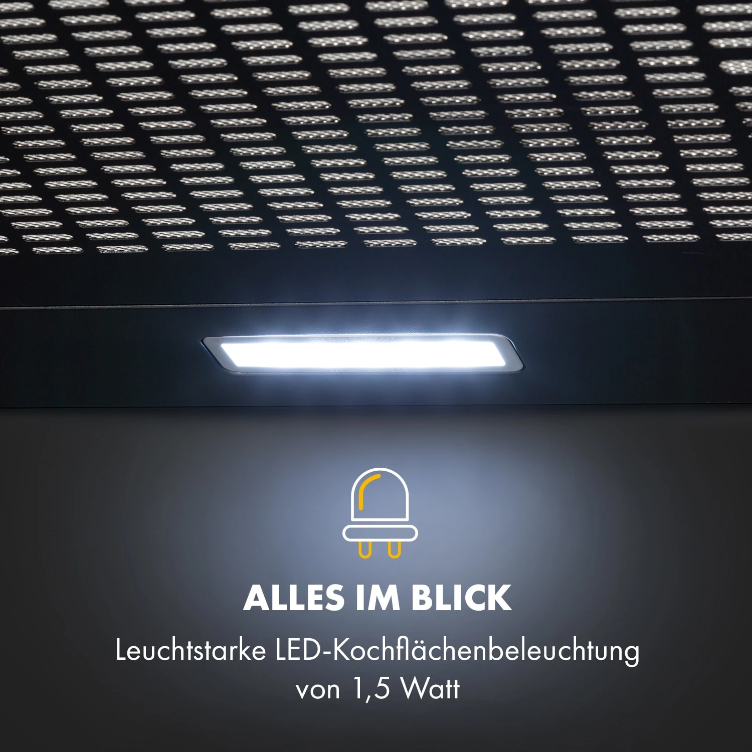 Capannina Unterbau-Abzugshaube 60cm 166m³/h LED Edelstahl Schwarz – Bild 4