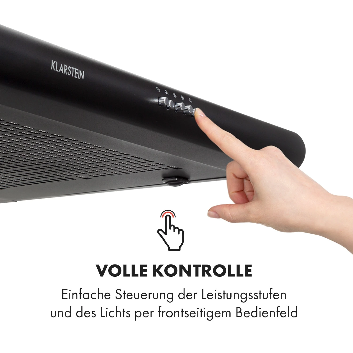Capannina Unterbau-Abzugshaube 60cm 166m³/h LED Edelstahl Schwarz – Bild 5