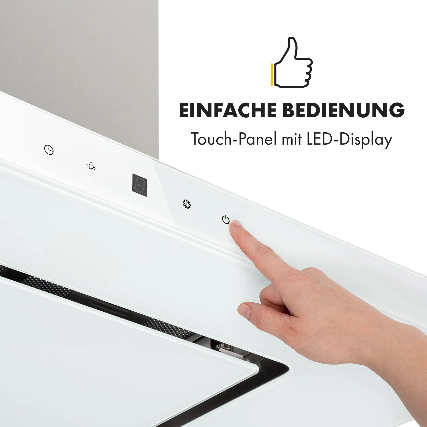 Valeria Inselhaube 90cm 650m³/h Touch EEC A LED Glas Edelstahl – Bild 7