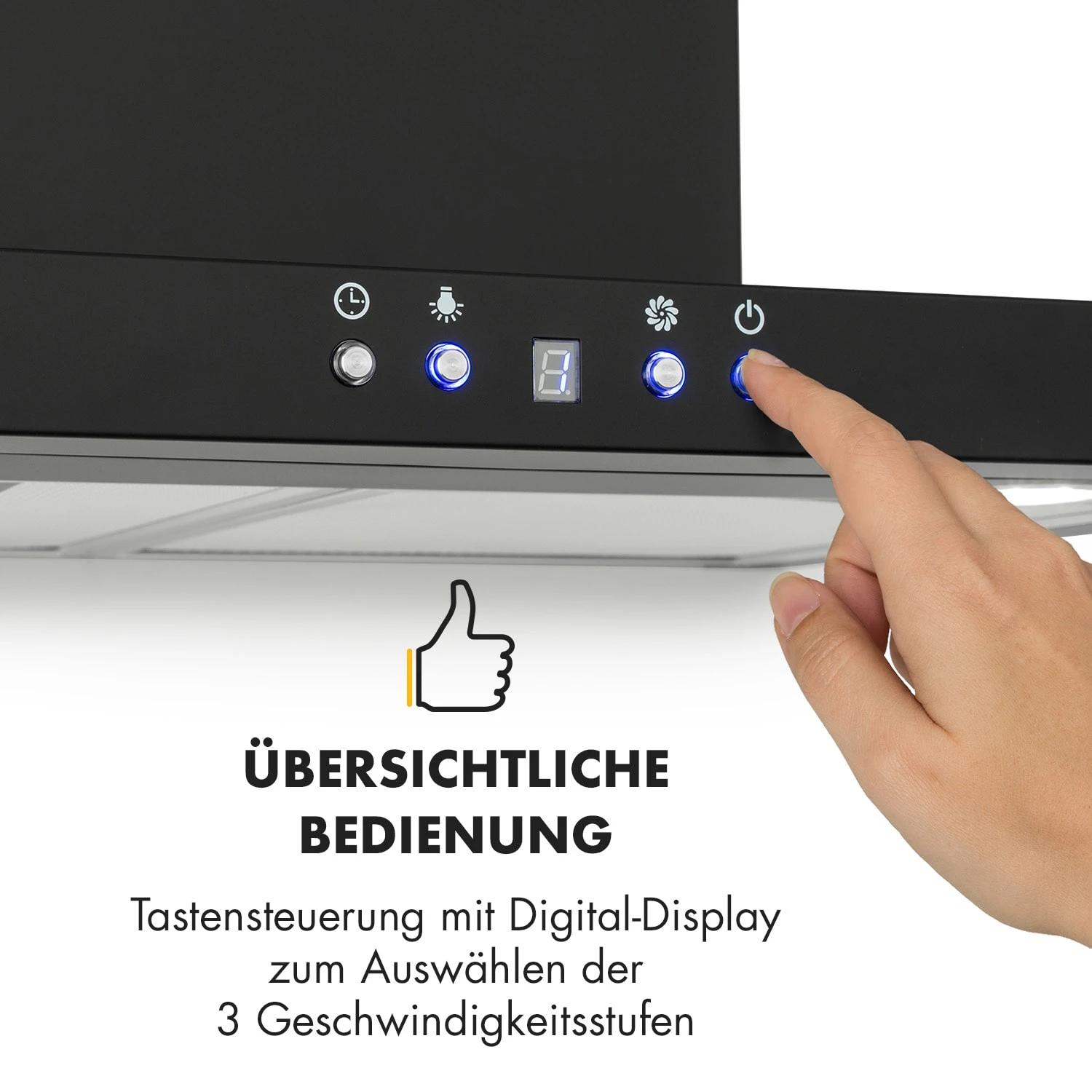 Limelight Dunstabzugshaube 60cm Wandhaube 600m³/h Schwarz – Bild 8