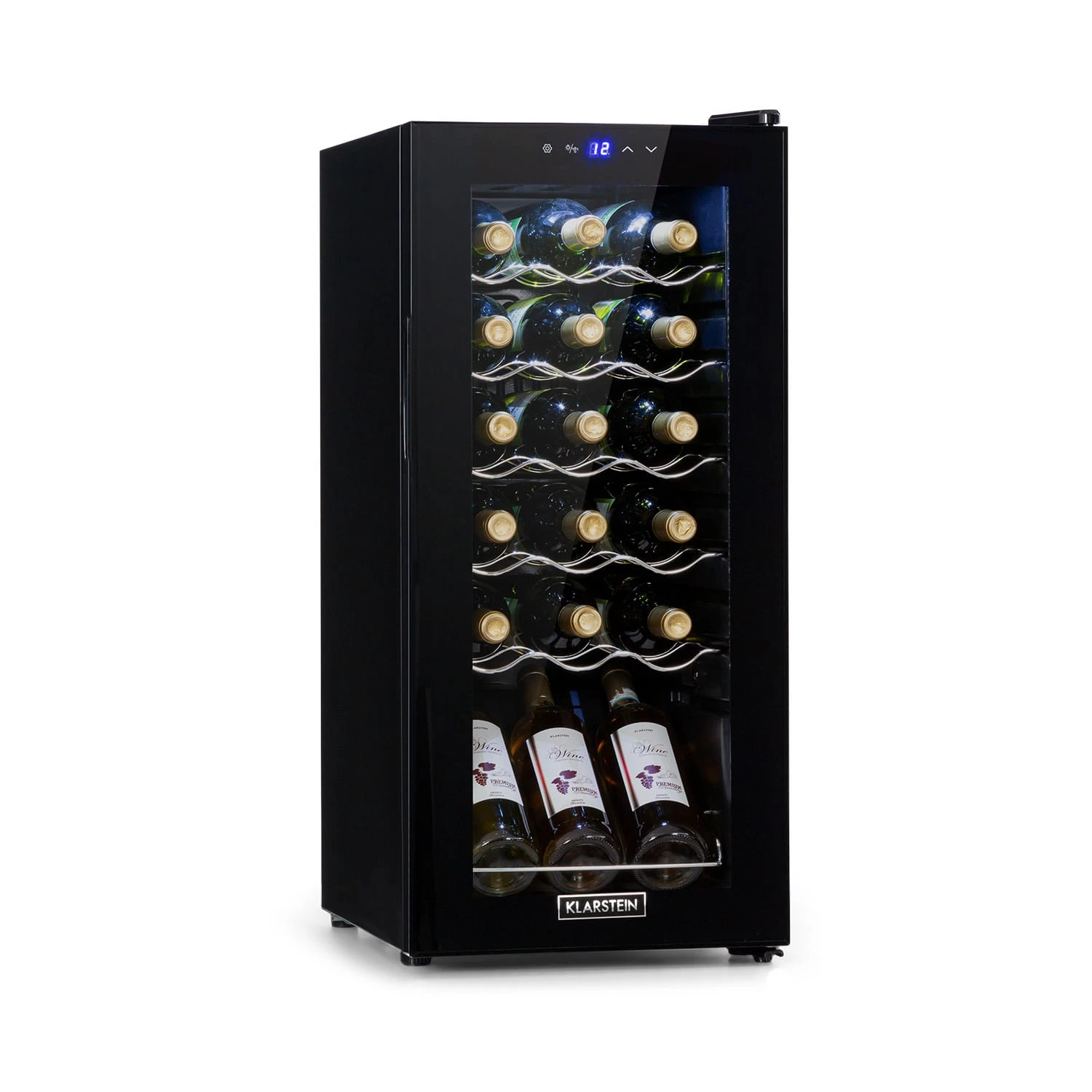 Shiraz 18 Slim Uno Weinkühlschrank 50l 18Fl Touch-Bedienfeld 5-18°C