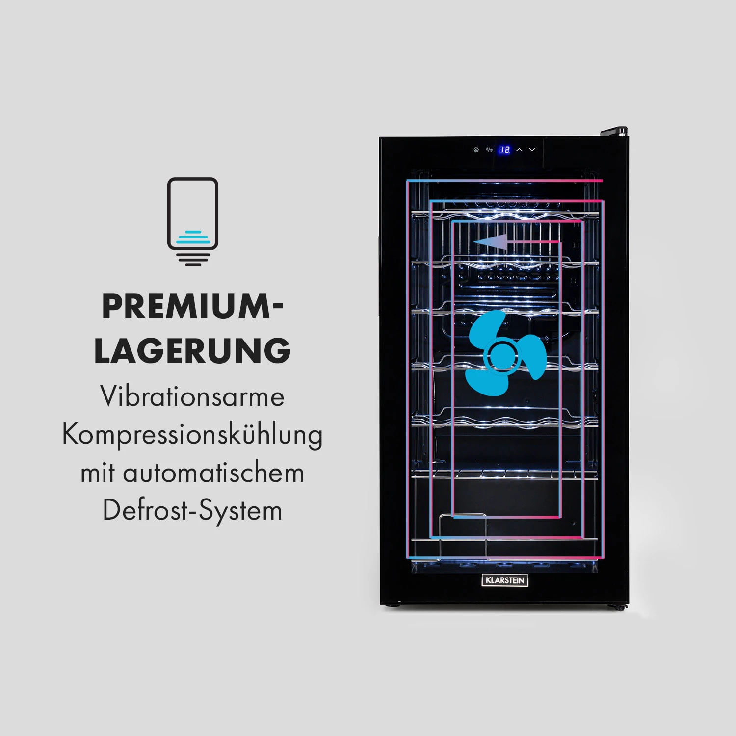 Shiraz 28 Uno Weinkühlschrank 74l 28Fl Touch-Bedienfeld 5-18°C – Bild 5