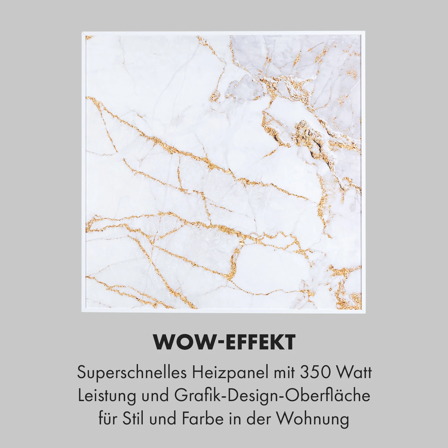 Wonderwall Air Art Smart Infrarotheizung 60x60cm 350W Wandinstallation App-Steuerung Marmor I – Bild 5