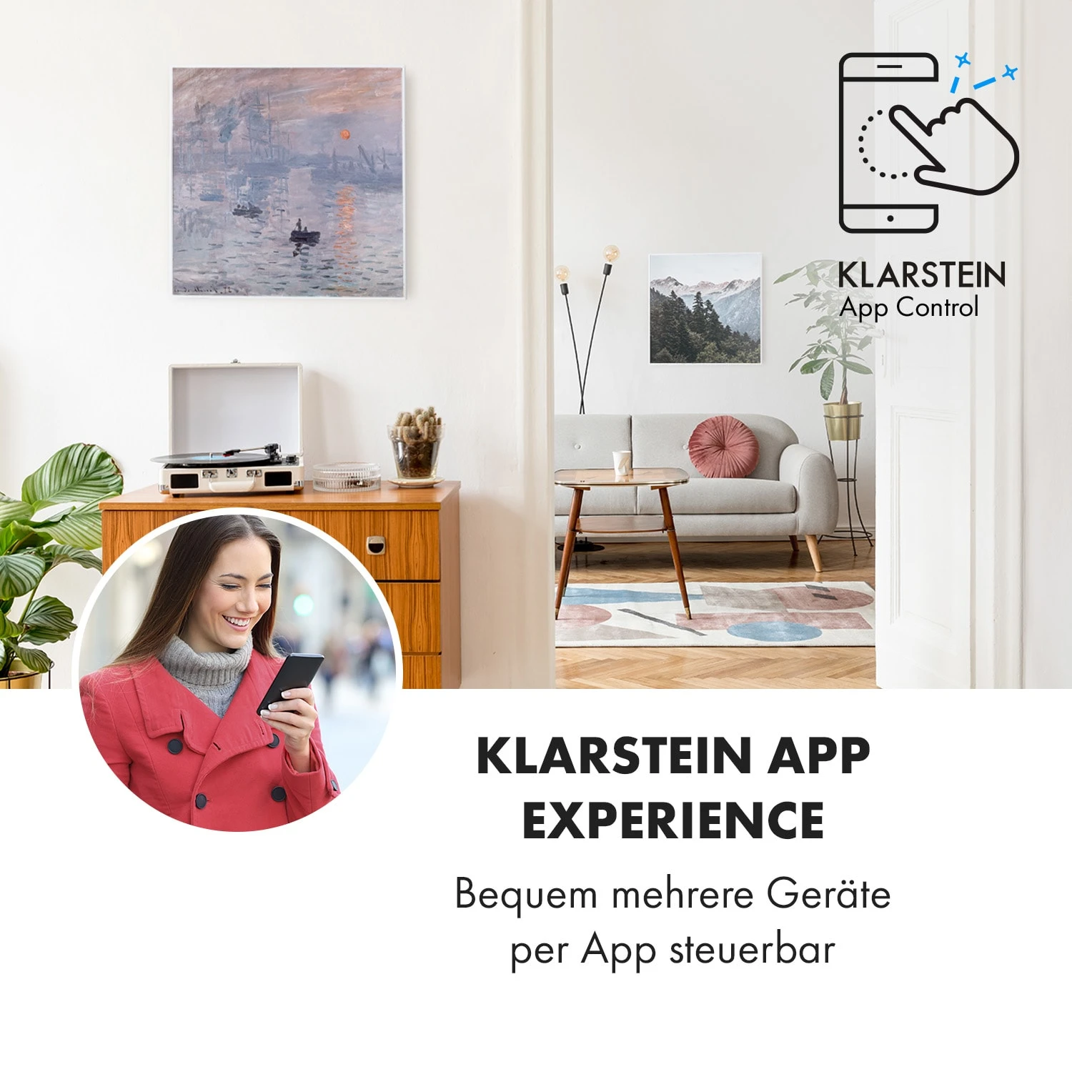 Wonderwall Air Art Smart Infrarotheizung 60x60cm 350W Wand App – Bild 2