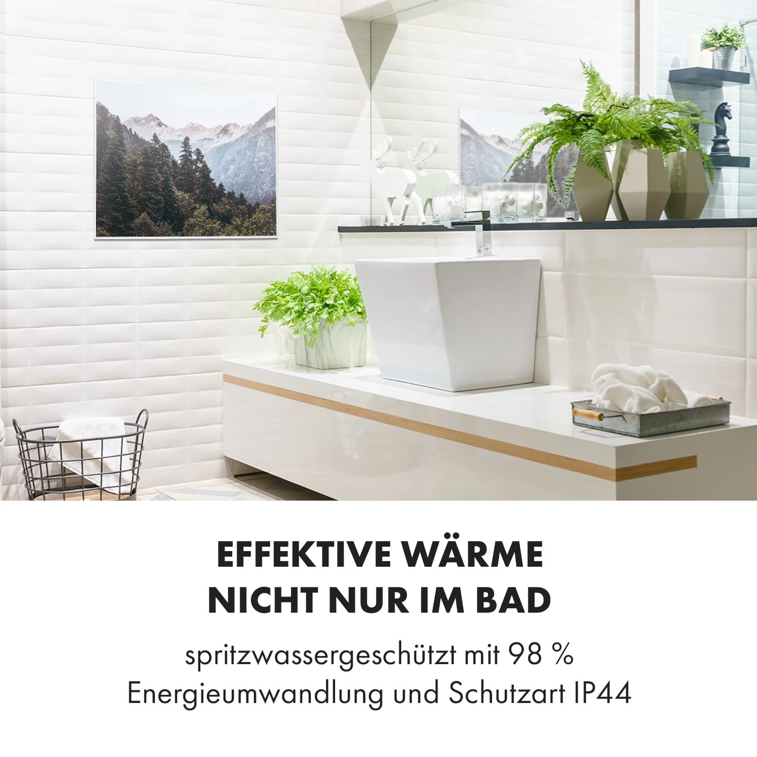 Wonderwall Air Art Smart Infrarotheizung 80x60cm 500W Wandmontage Berg – Bild 6