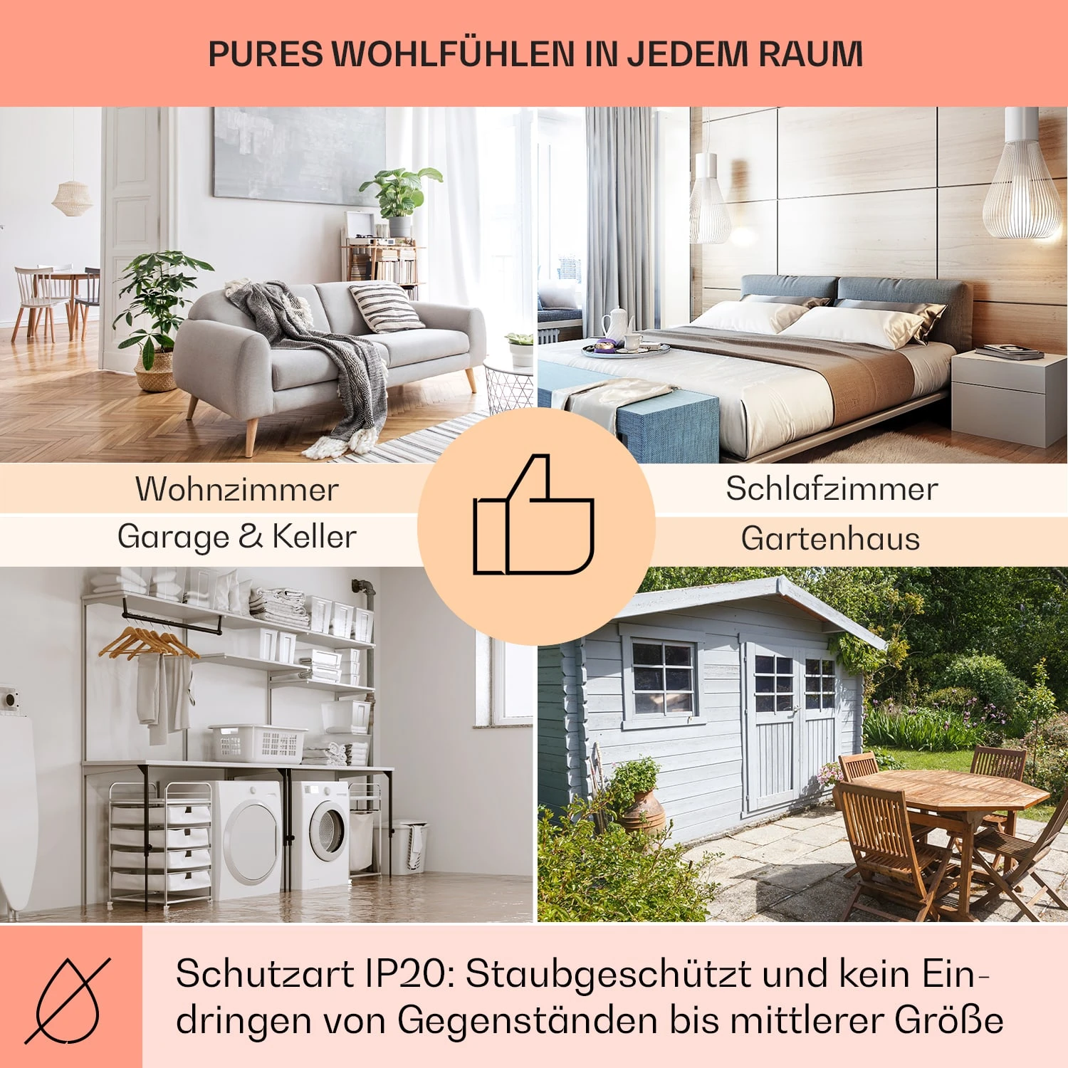 Wonderwall AirInfinite 720 Infrarotheizung 120x60cm 720W Fernbedienung – Bild 5