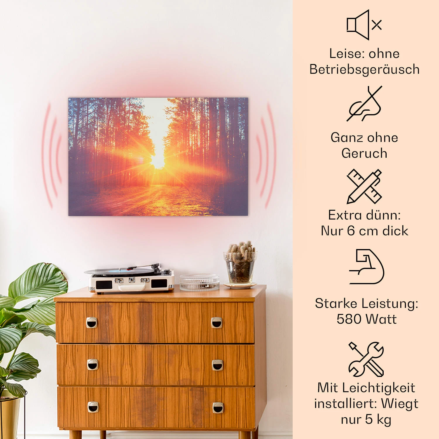 Wonderwall Air Art Infinite 580 Infrarotheizung 90x60 Cm – Bild 2