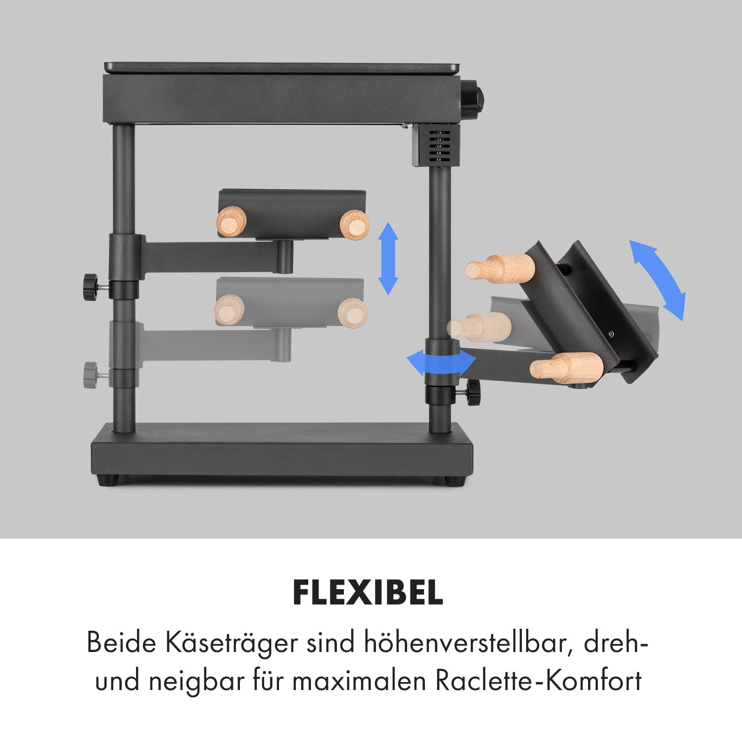 Appenzell XL Raclette Mit Grill 600 W Thermostat 2 Käseträger – Bild 7