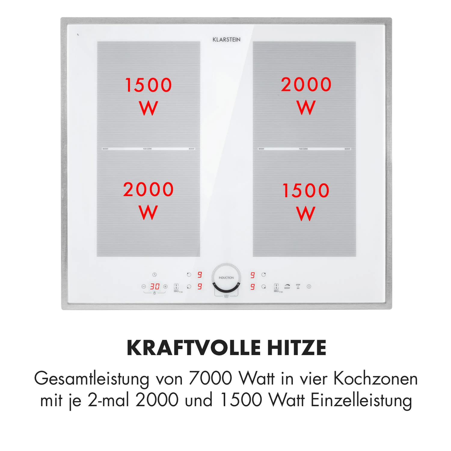 Delicatessa 60 Prime Induktionskochfeld 4 Zonen 7000W Timer – Bild 4