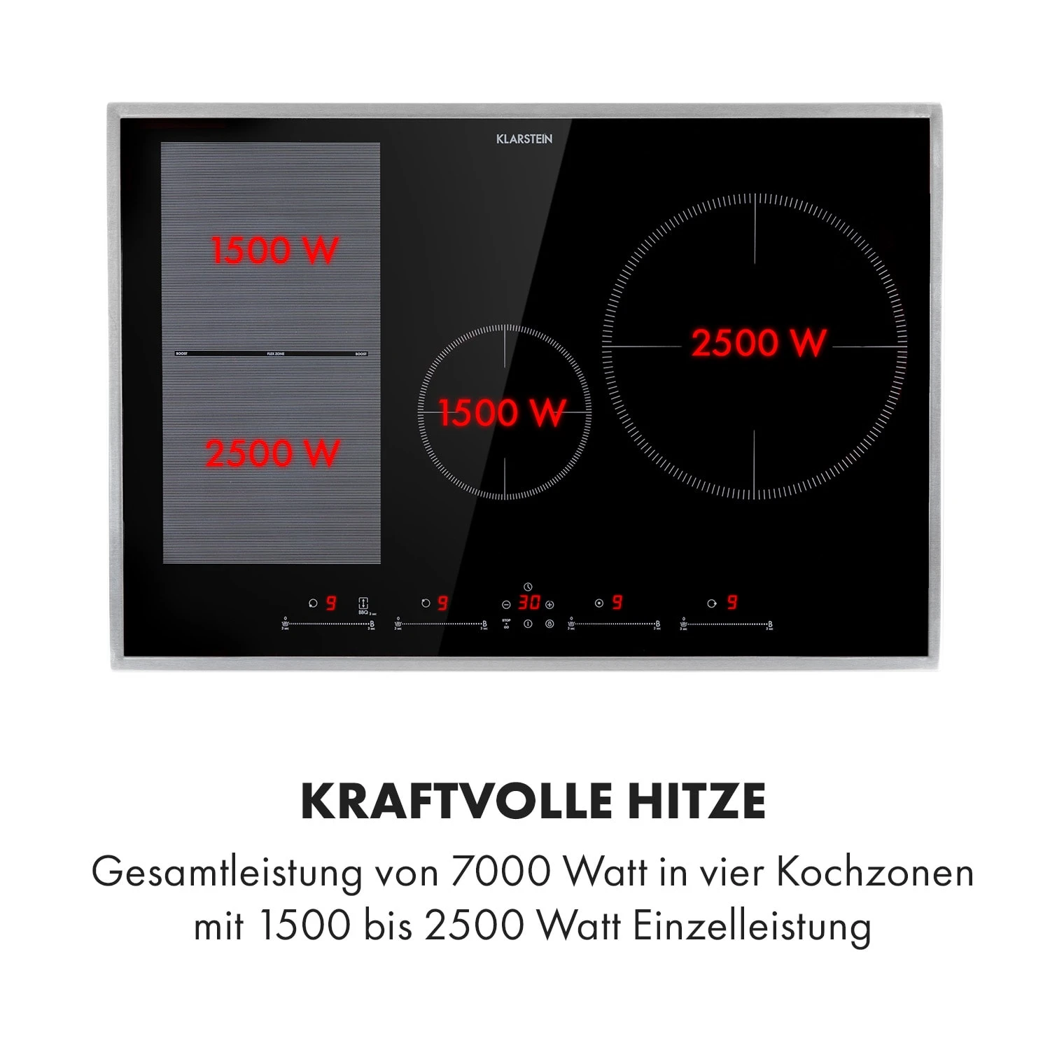 Delicatessa 77 Hybrid Prime Einbaukochfeld Induktion 4 Zonen 7000W – Bild 4