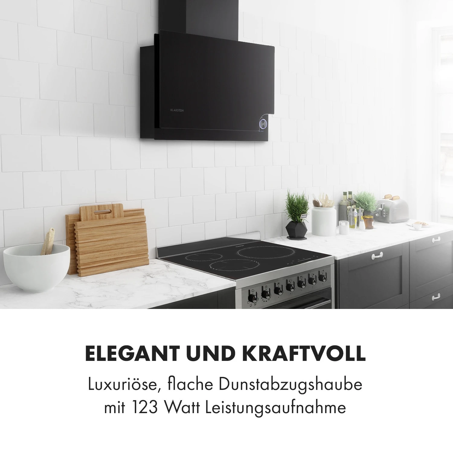 Amelia Dunstabzugshaube 123W 60x47x23,5cm LED-Beleuchtung Touch Glas – Bild 2