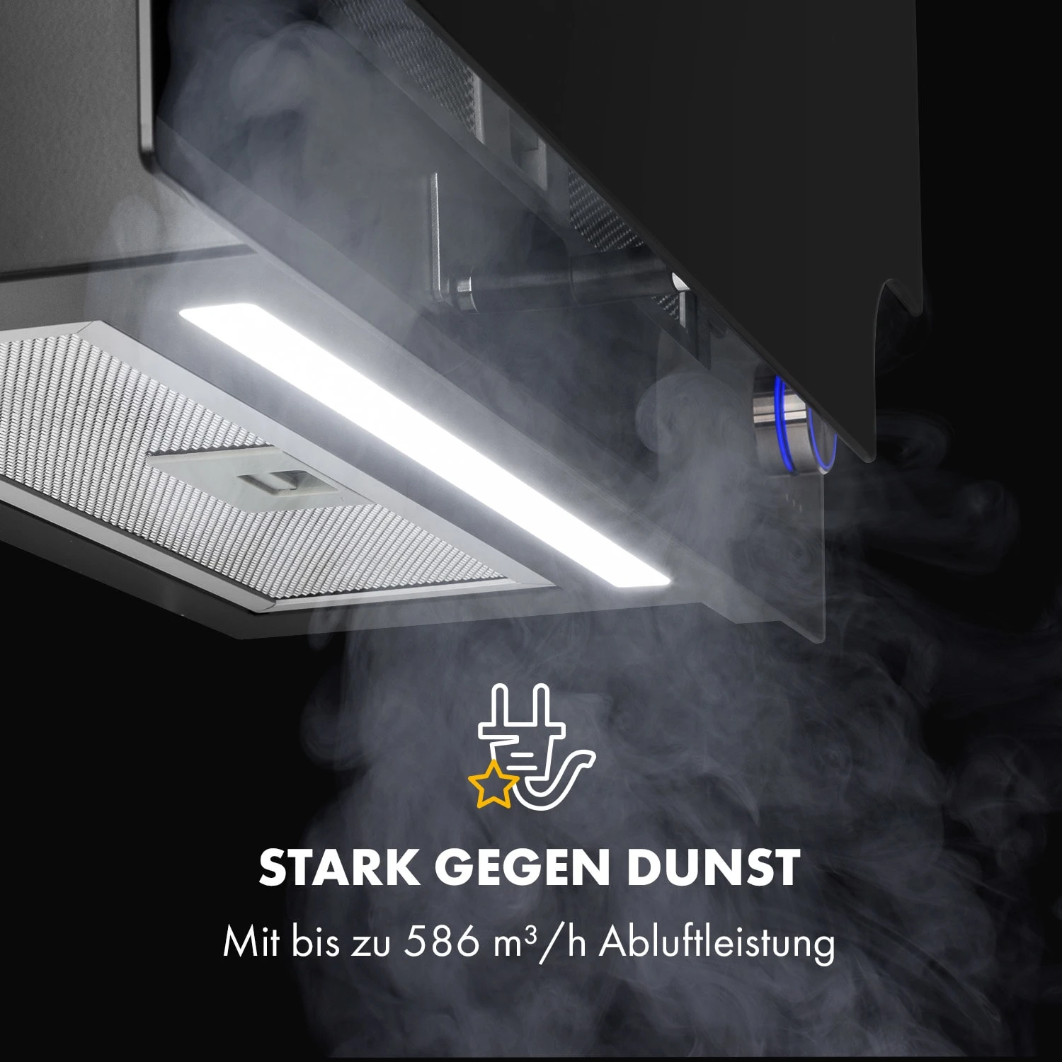 Amelia Dunstabzugshaube 123W 60x47x23,5cm LED-Beleuchtung Touch Glas – Bild 5