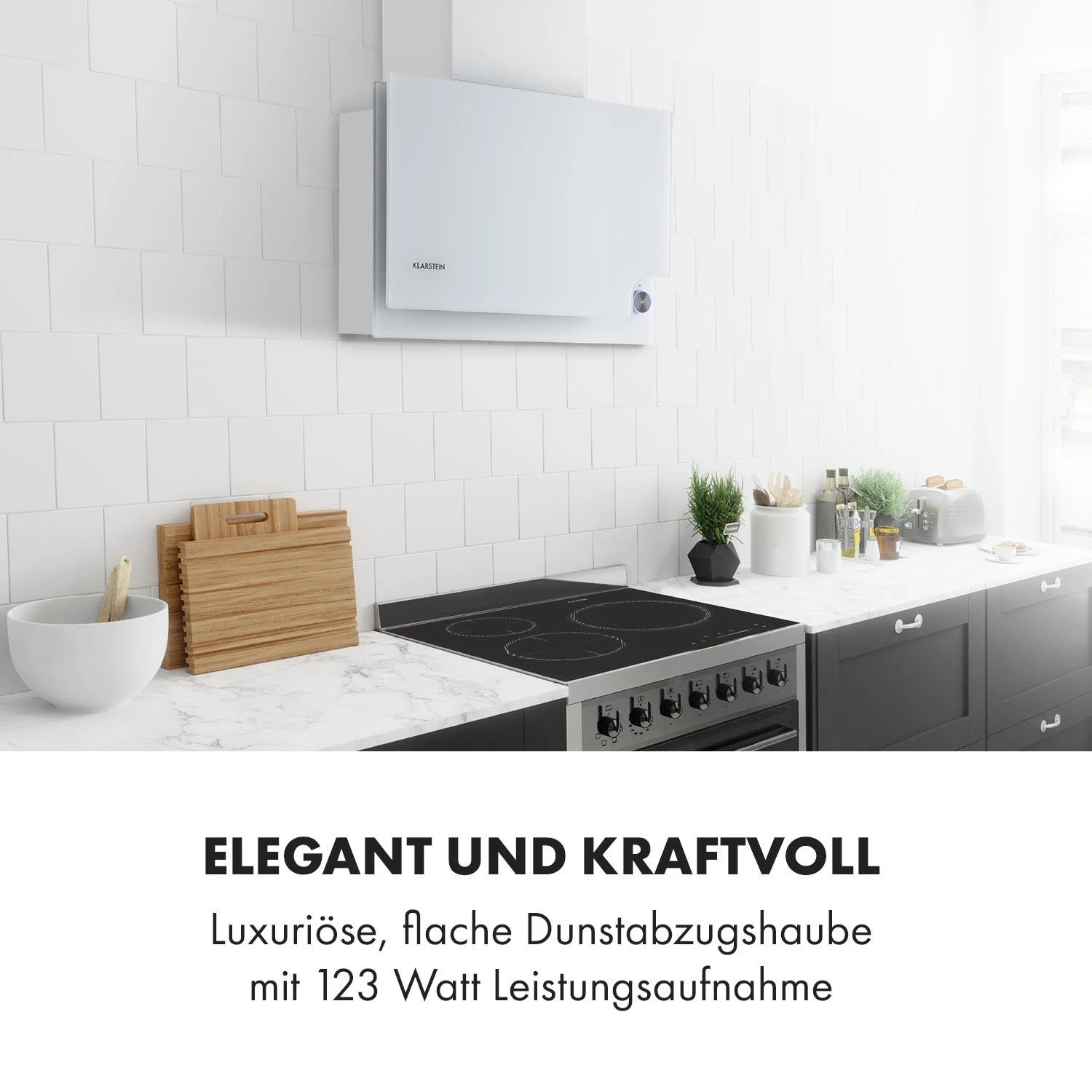 Amelia Dunstabzugshaube 123W 60x47x23,5cm LED-Licht Touch Glas – Bild 2