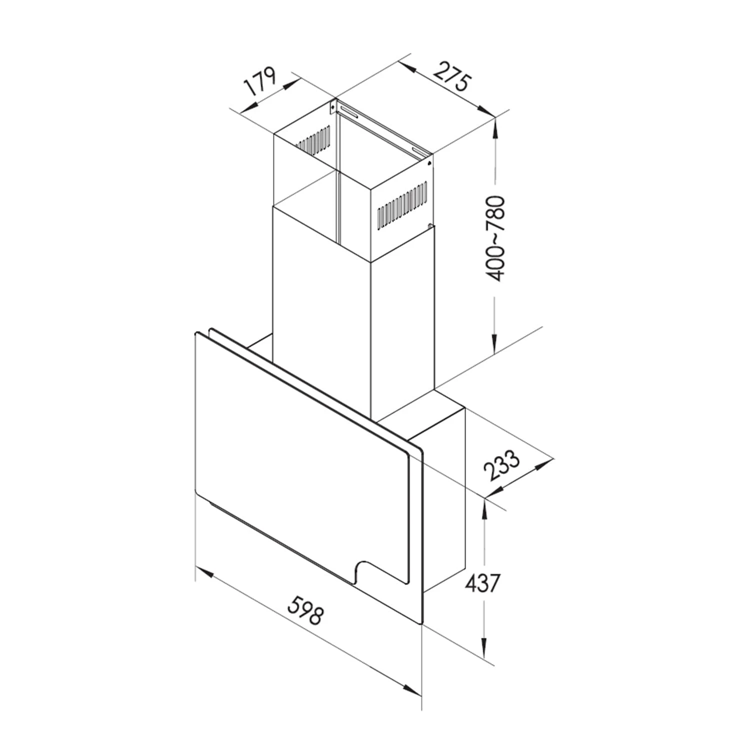 Amelia Dunstabzugshaube 123W 60x47x23,5cm LED-Licht Touch Glas – Bild 7