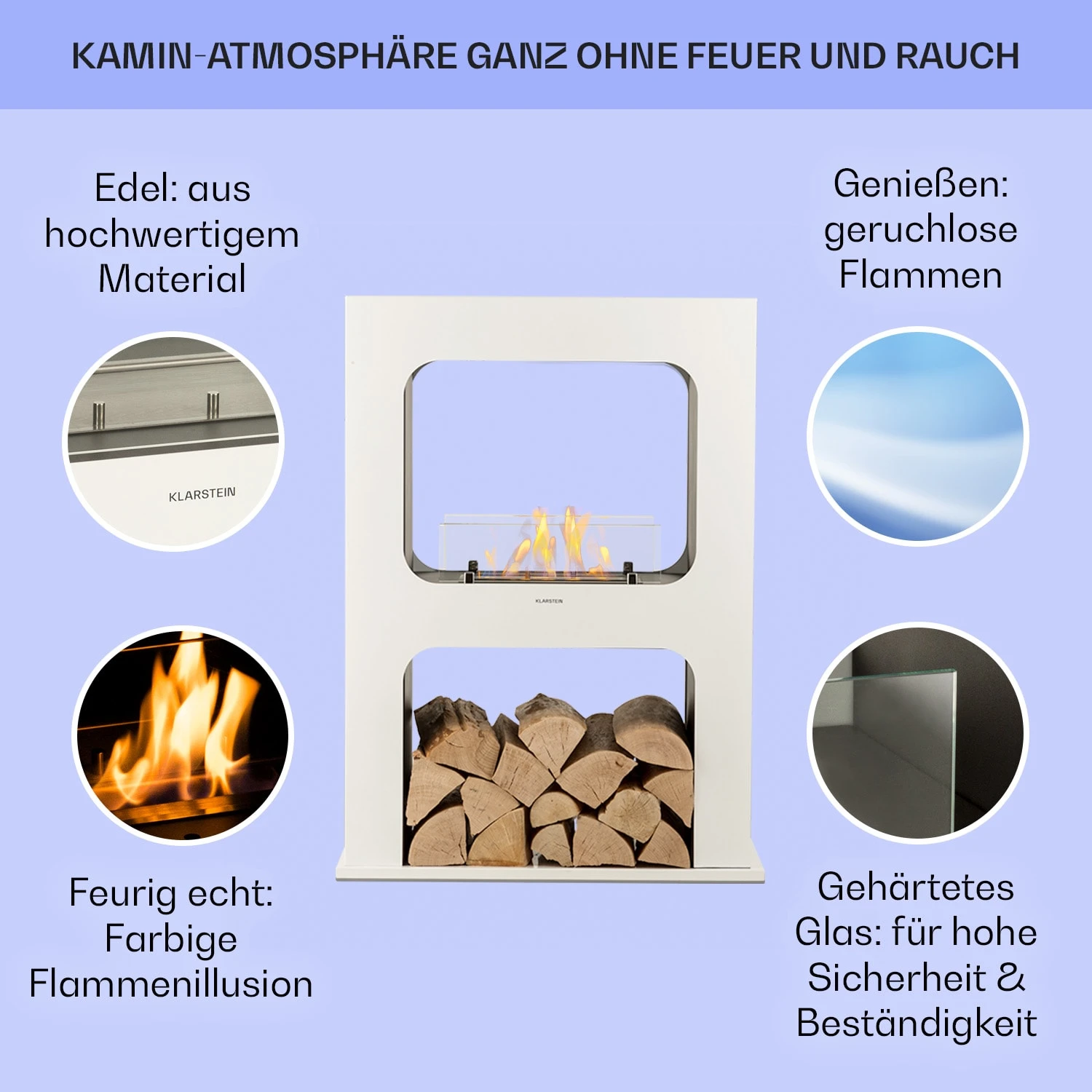 Phantasma Peña Ethanol-Kamin Rauch- & Geruchlos Bio-Ethanol – Bild 2