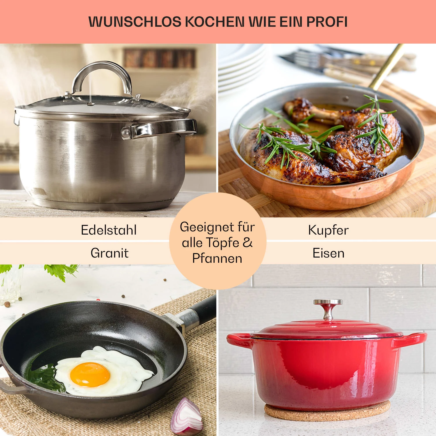 Trifecta 5 Gaskochfeld 5-flammig Triangle-Brenner Glaskeramik – Bild 8