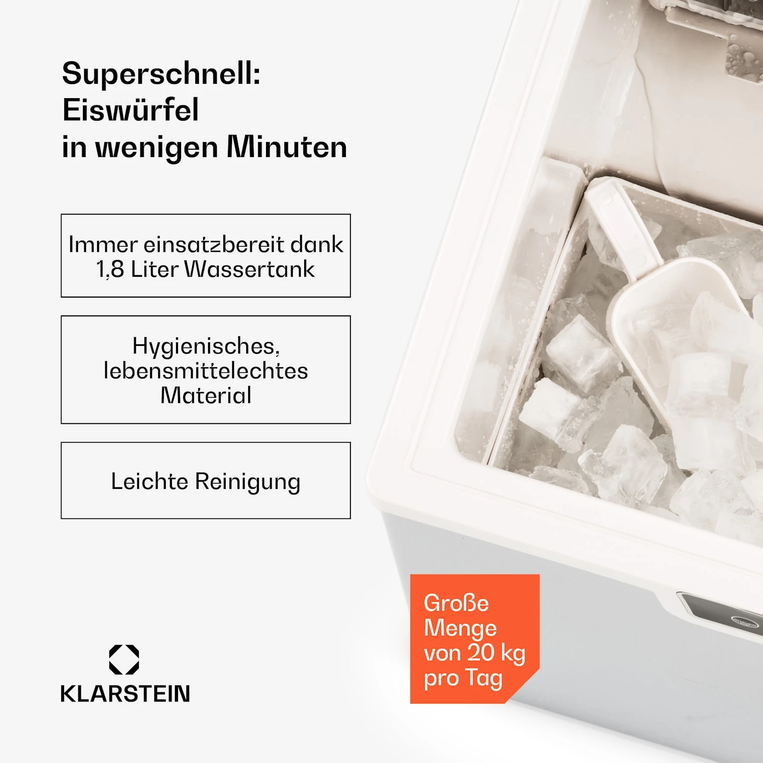 Icefestival Cube Eiswürfelbereiter 400W 1,9l 20kg/24h – Bild 2