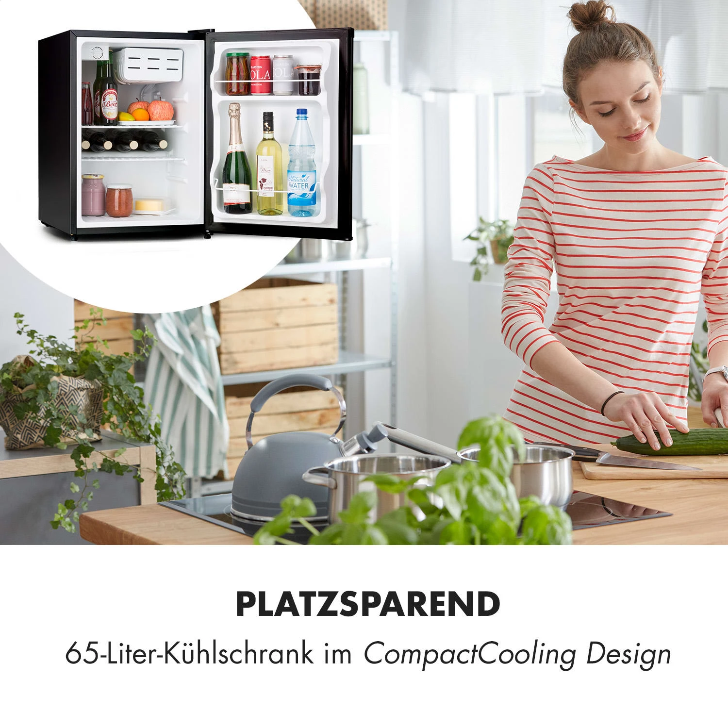 Cool Kid Mini-Kühlschrank Mit 4-L-Gefrierfach 66 Liter 41dB – Bild 2