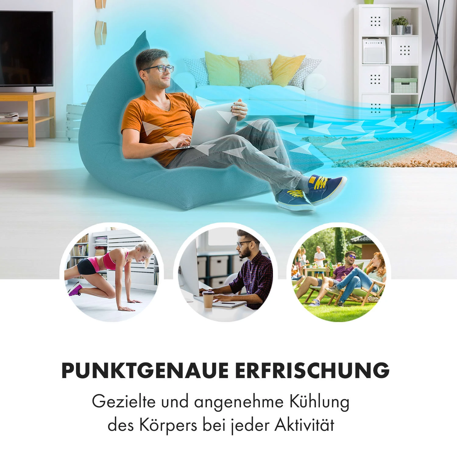 Cooler Rush Ventilator Luftkühler 5,5L 45W Fernbedienung 5x Eispack – Bild 2