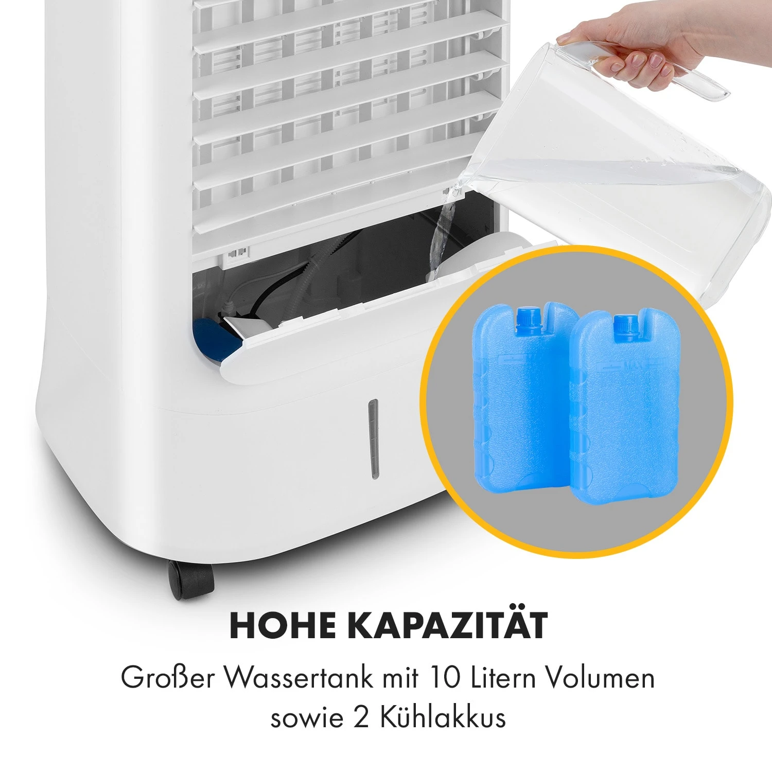 Iceberg Breeze 2-in-1 Luftkühler 65 Watt 283 M3/h 10 L Tank 2 Kühlakkus – Bild 7