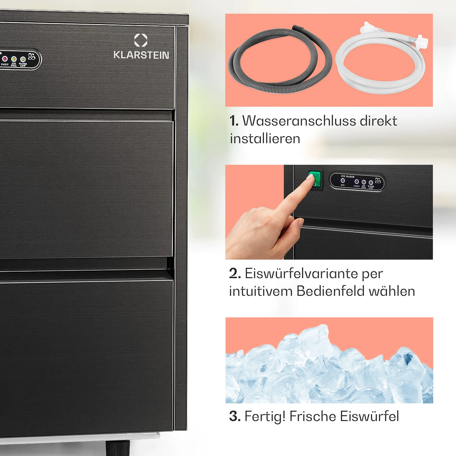 Powericer XL Eiswürfelmaschine 20 Kg/Tag 145 Watt – Bild 4