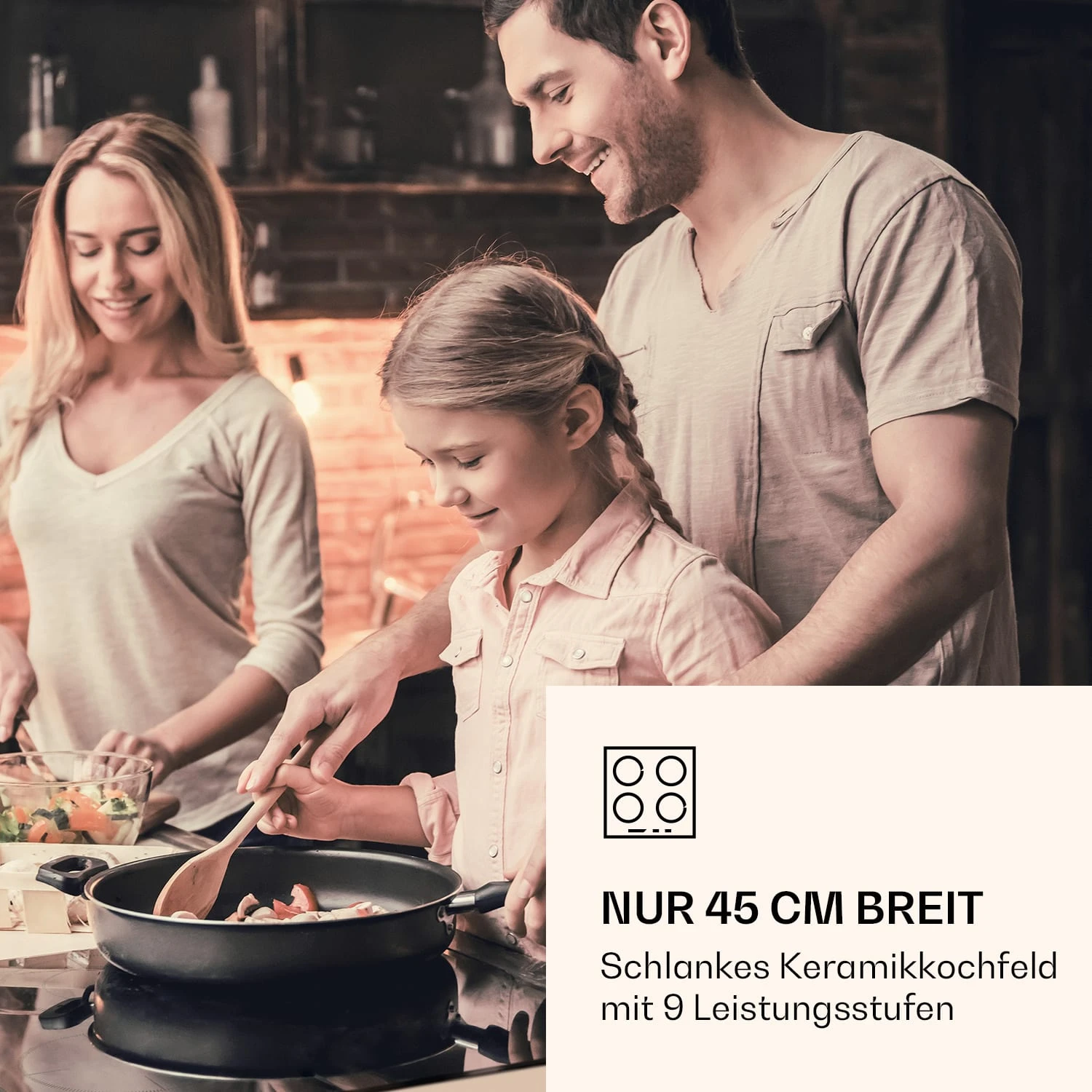 Virtuosa 3 Slim Kochfeld 3 Felder 5000 W Dualzone Timer Keramik – Bild 2