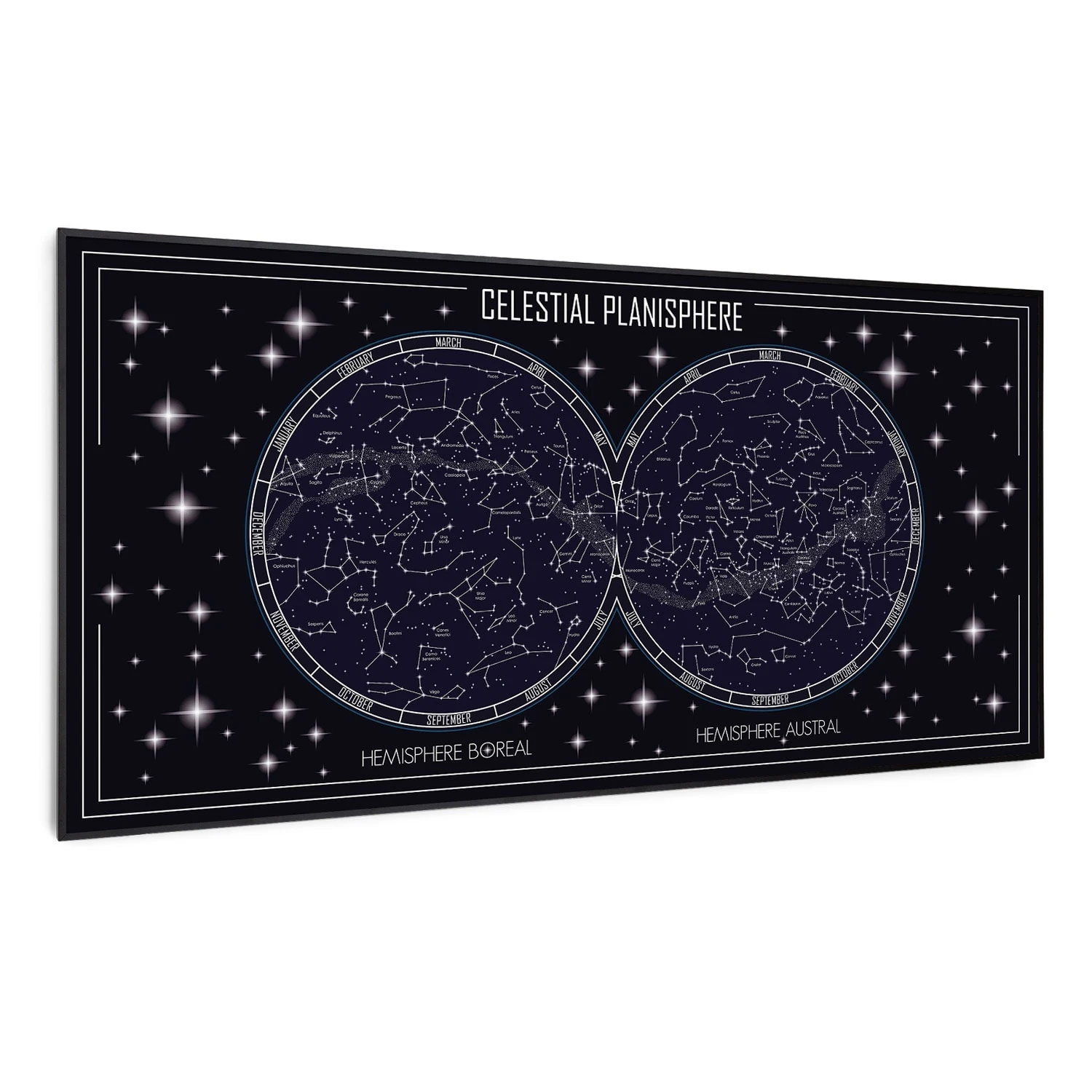 Wonderwall Air Art Smart Infrarotheizung Himmelskarte 120x60cm 700W