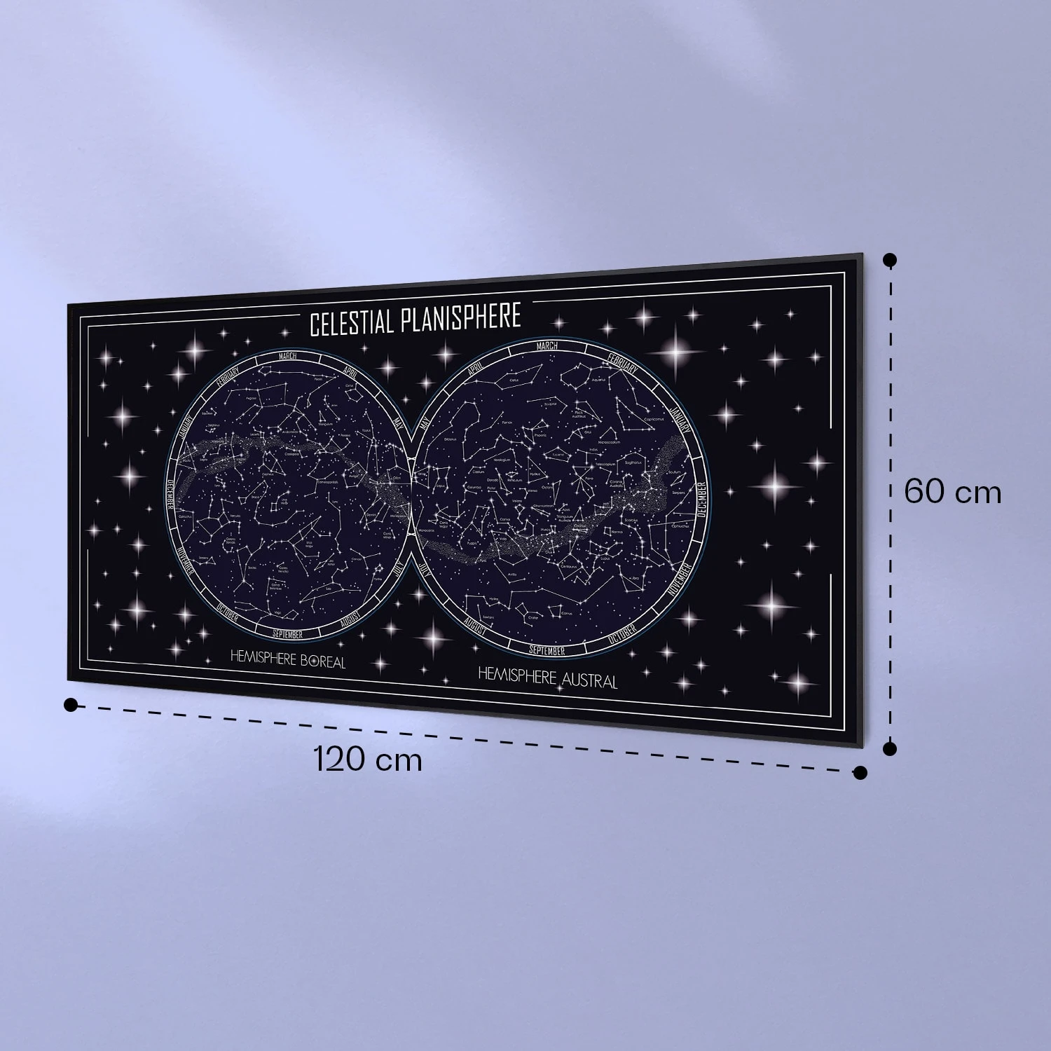 Wonderwall Air Art Smart Infrarotheizung Himmelskarte 120x60cm 700W – Bild 7