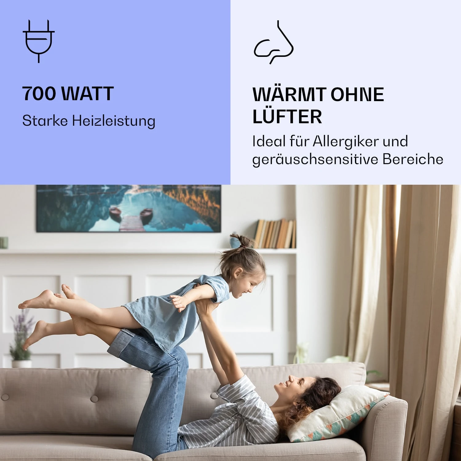 Wonderwall Air Art Smart Infrarotheizung See Horizontal 120x60cm 700W – Bild 5