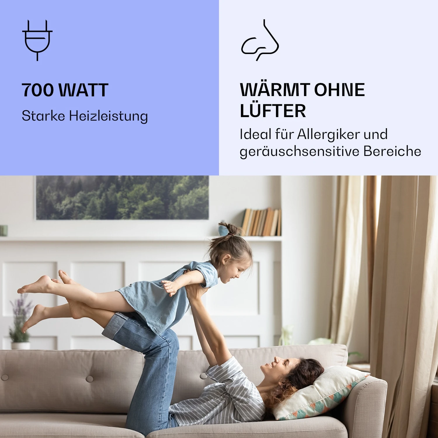 Wonderwall Air Art Smart Infrarotheizung Wald 120x60cm 700W – Bild 5