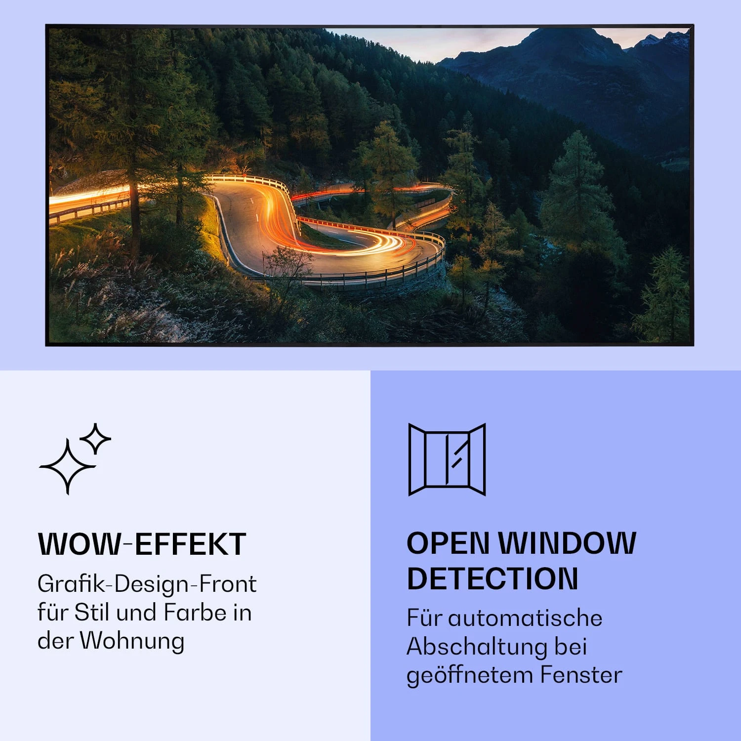 Wonderwall Air Art Smart Infrarotheizung Bergstraße 120x60cm 700W – Bild 6