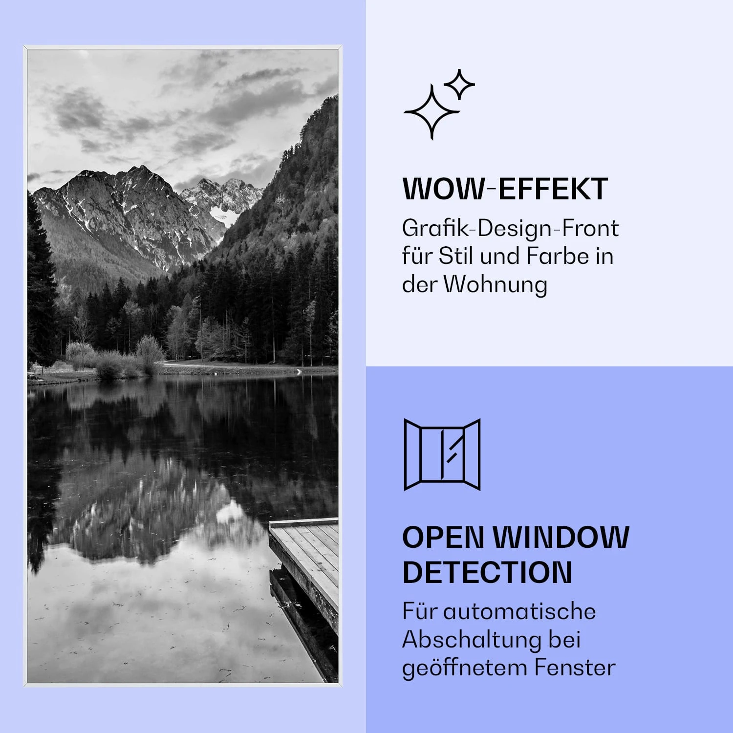 Wonderwall Air Art Smart Infrarotheizung See 60x120cm 700W – Bild 6