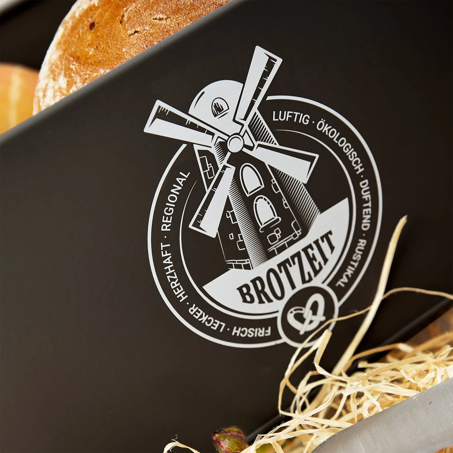 Stigby 2-in-1 Brotkasten Mit Schneidebrett Metallblech Bambus – Bild 4