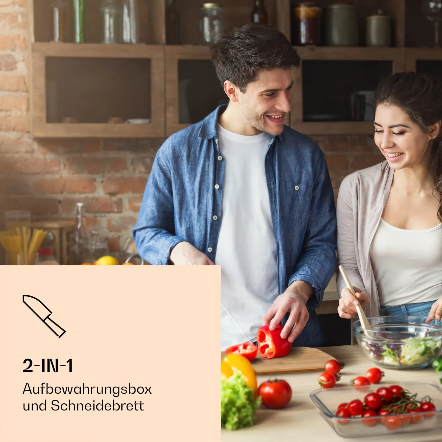 Aufschnittbox Mit Deckel 1,6 Liter 2er Set Glas Bambus Hitzebeständig – Bild 2