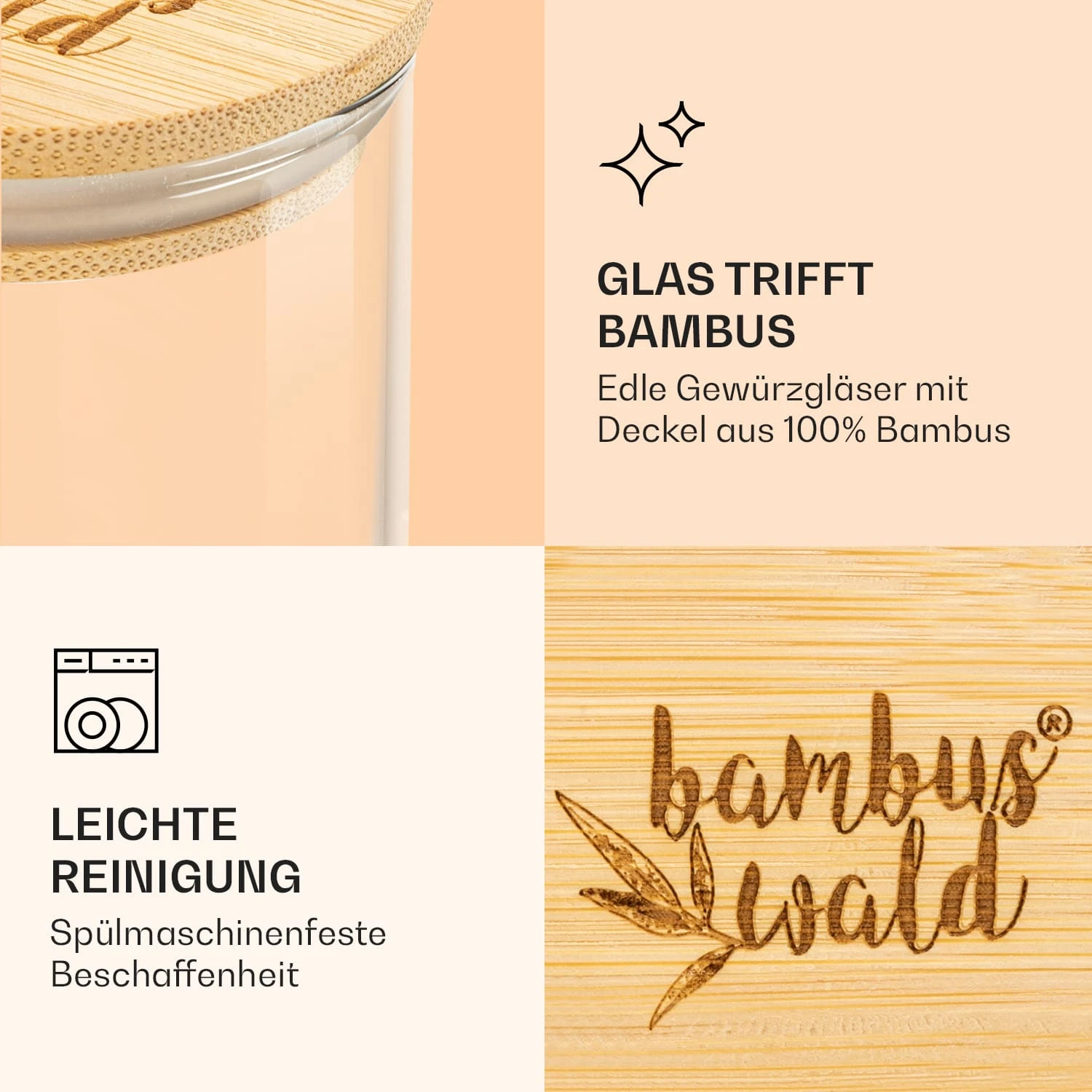 Runde Gläser Bambusdeckel 10 Stück Je 150 Ml Luftdicht – Bild 4