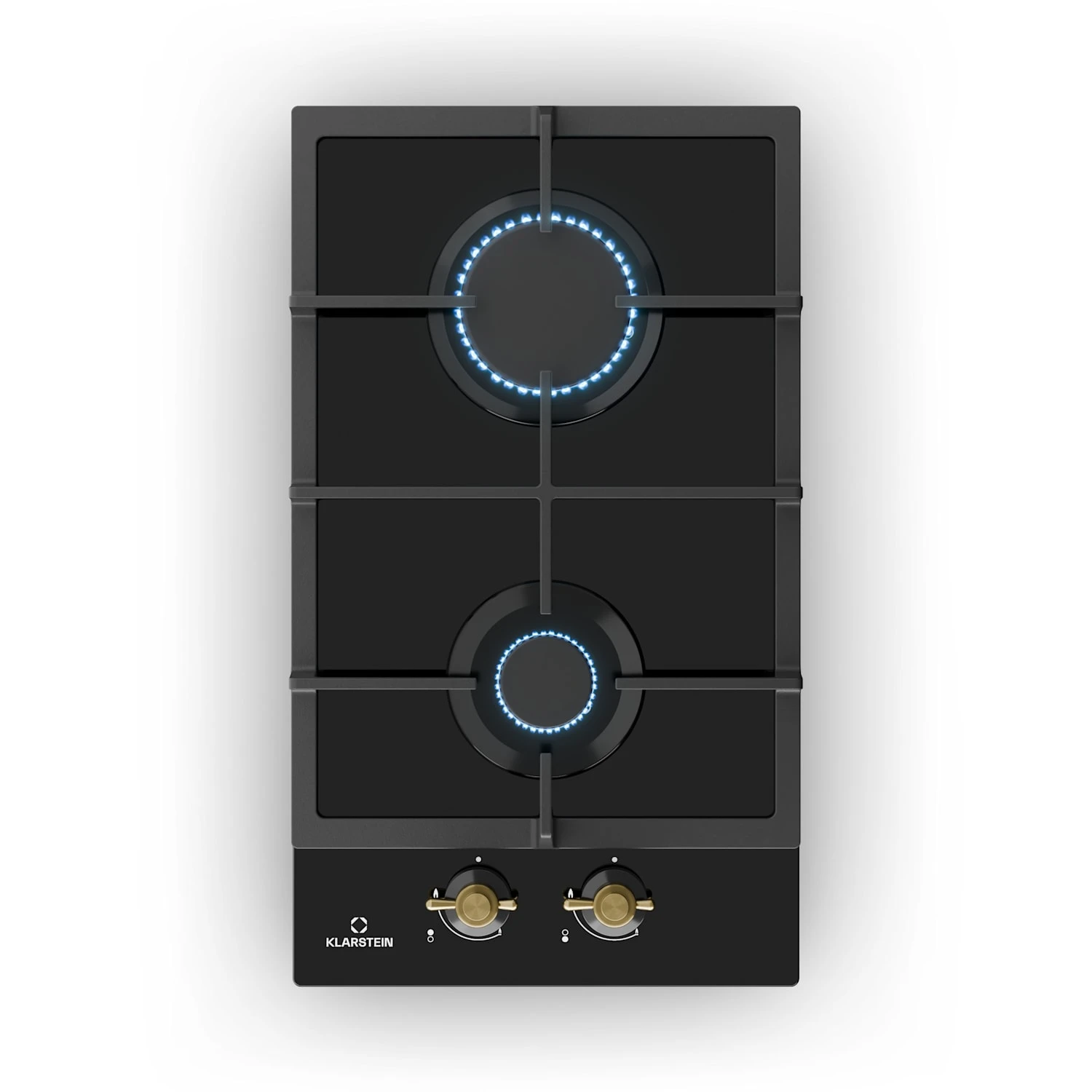 Victoria Domino Gaskochfeld 2-flammig Sabaf-Brenner Glaskeramik Retro-Look