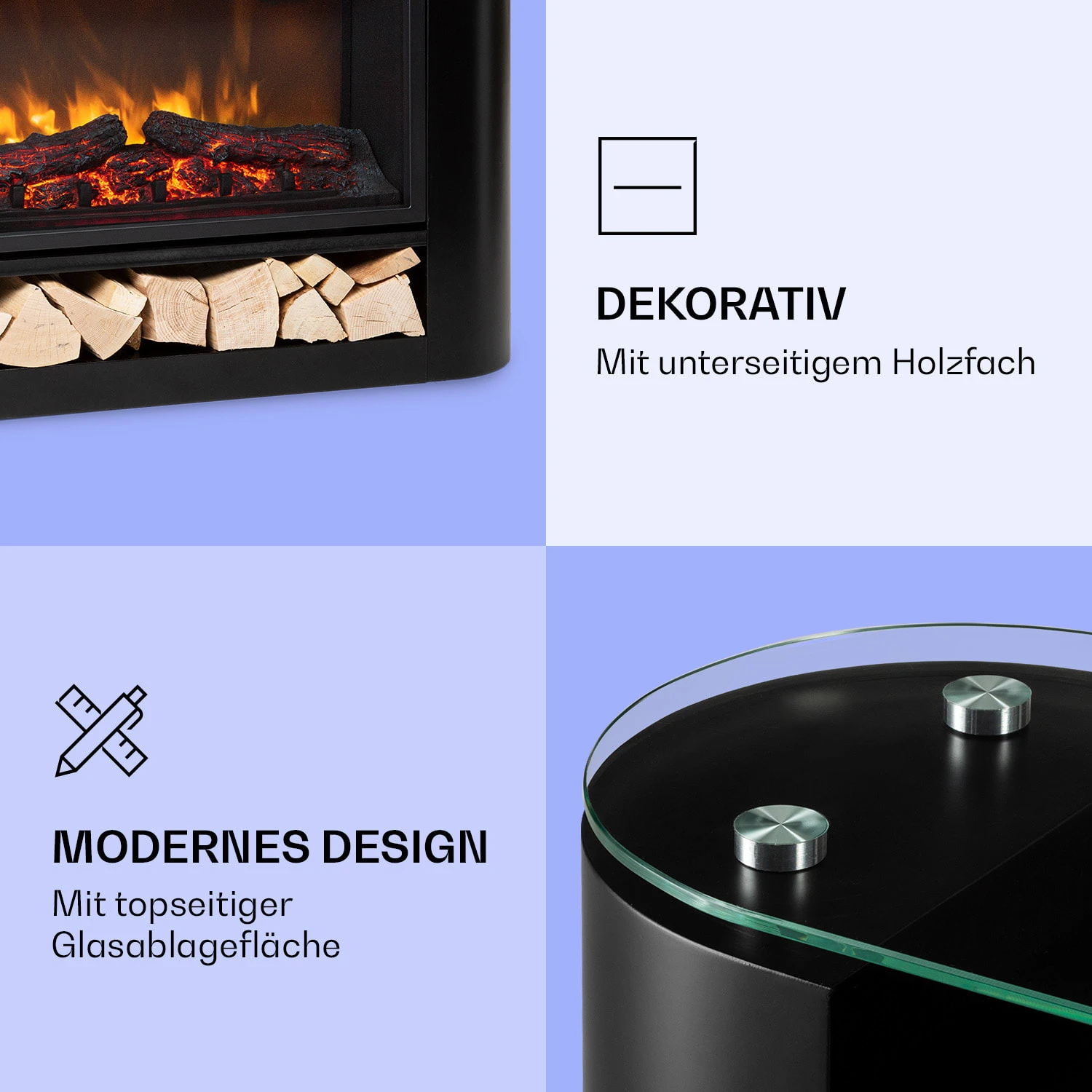 Studio 10 Arc Elektrokamin 1800 W LED-Flammen Heizlüfter Fernbedienung – Bild 5