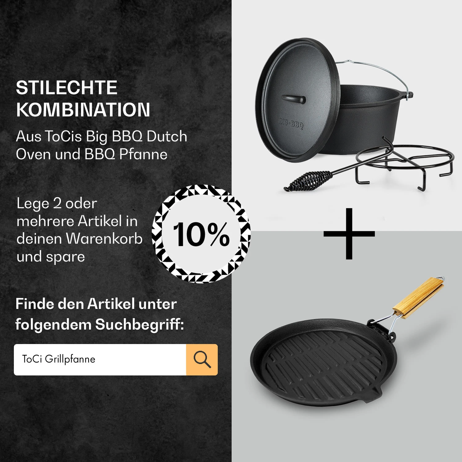 Galloway Dutch Oven 6.0 BBQ-Topf Gusseisen Voreingebrannt Größe M / 6 Qt – Bild 7