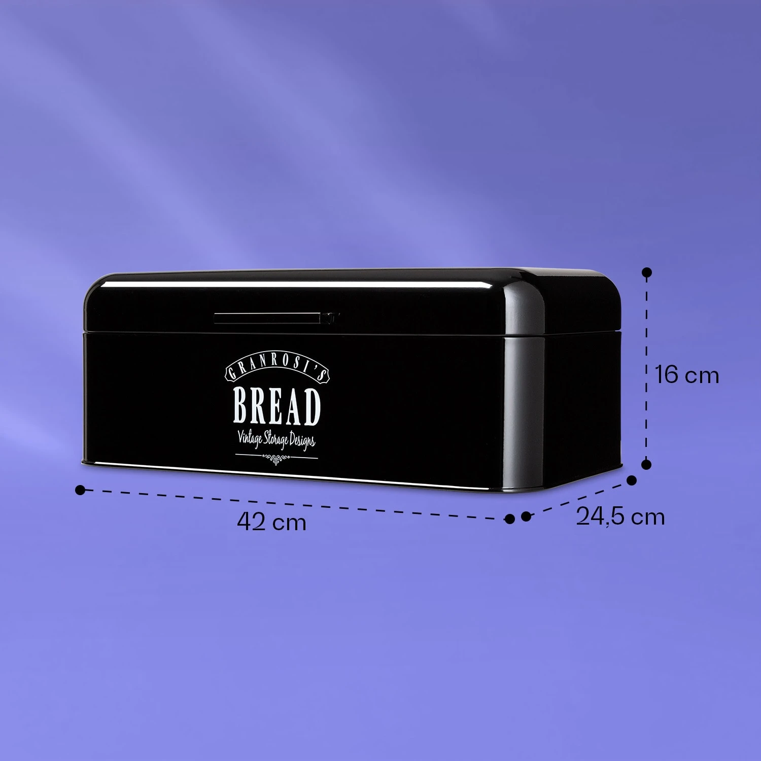 Delaware Brotkasten Metall 42 X 16 X 24,5 Cm Klappdeckel Lüftungslöcher – Bild 6