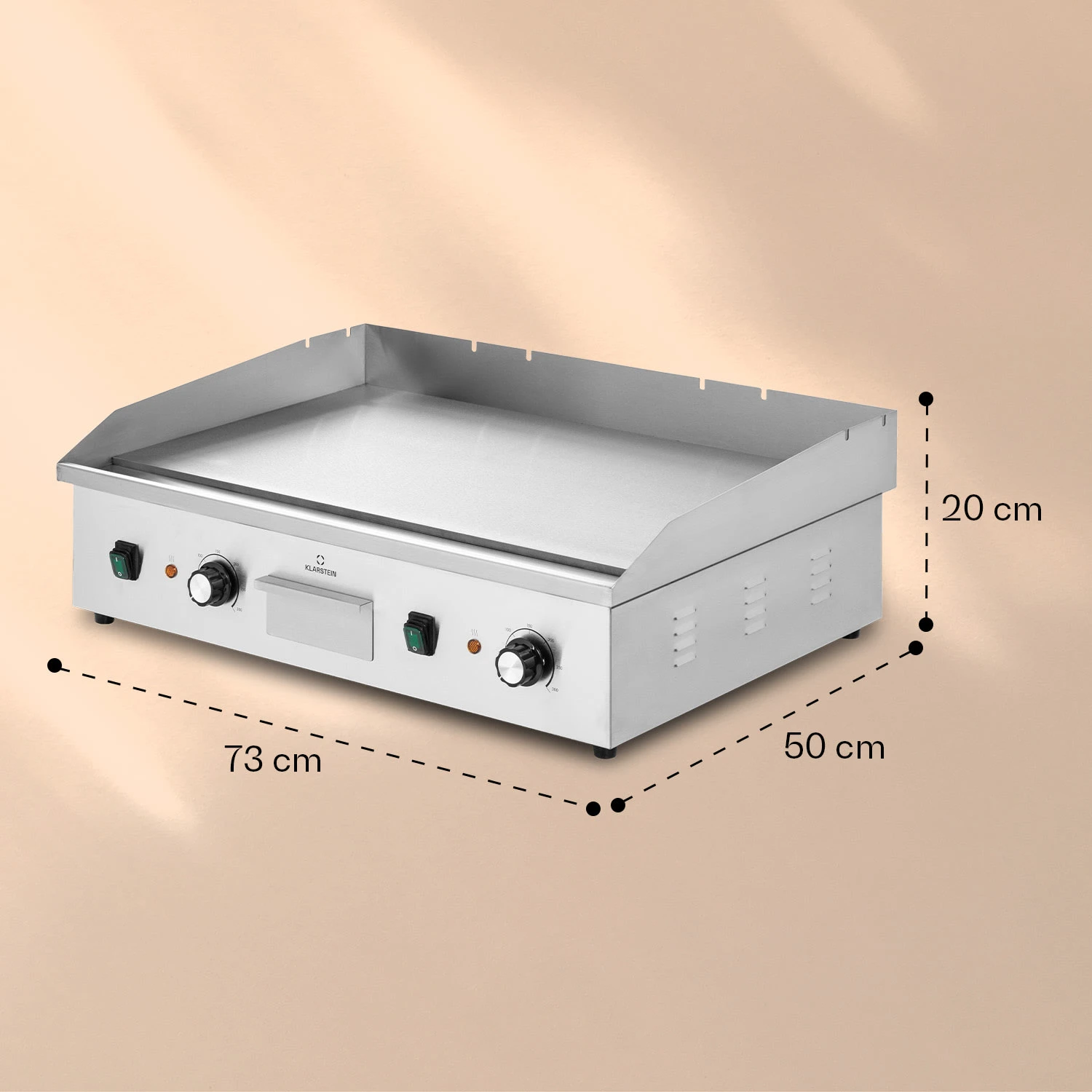Grillmeile 4400 Elektrogrill Plancha 2x2200W Grillplatte Edelstahl – Bild 8