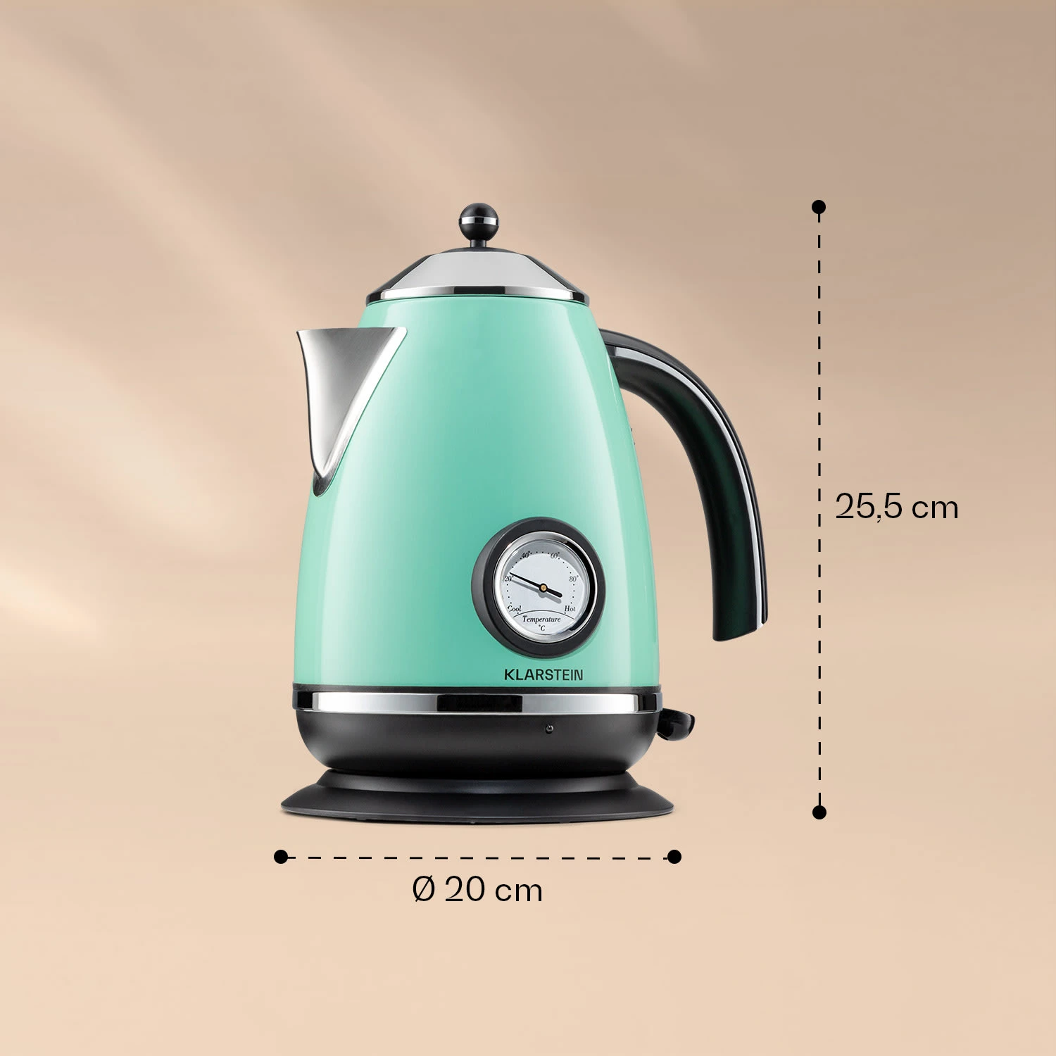 Aquavita Chalet Wasserkocher 1,7 Liter 2200 Watt Temperaturanzeige Edelstahl – Bild 8