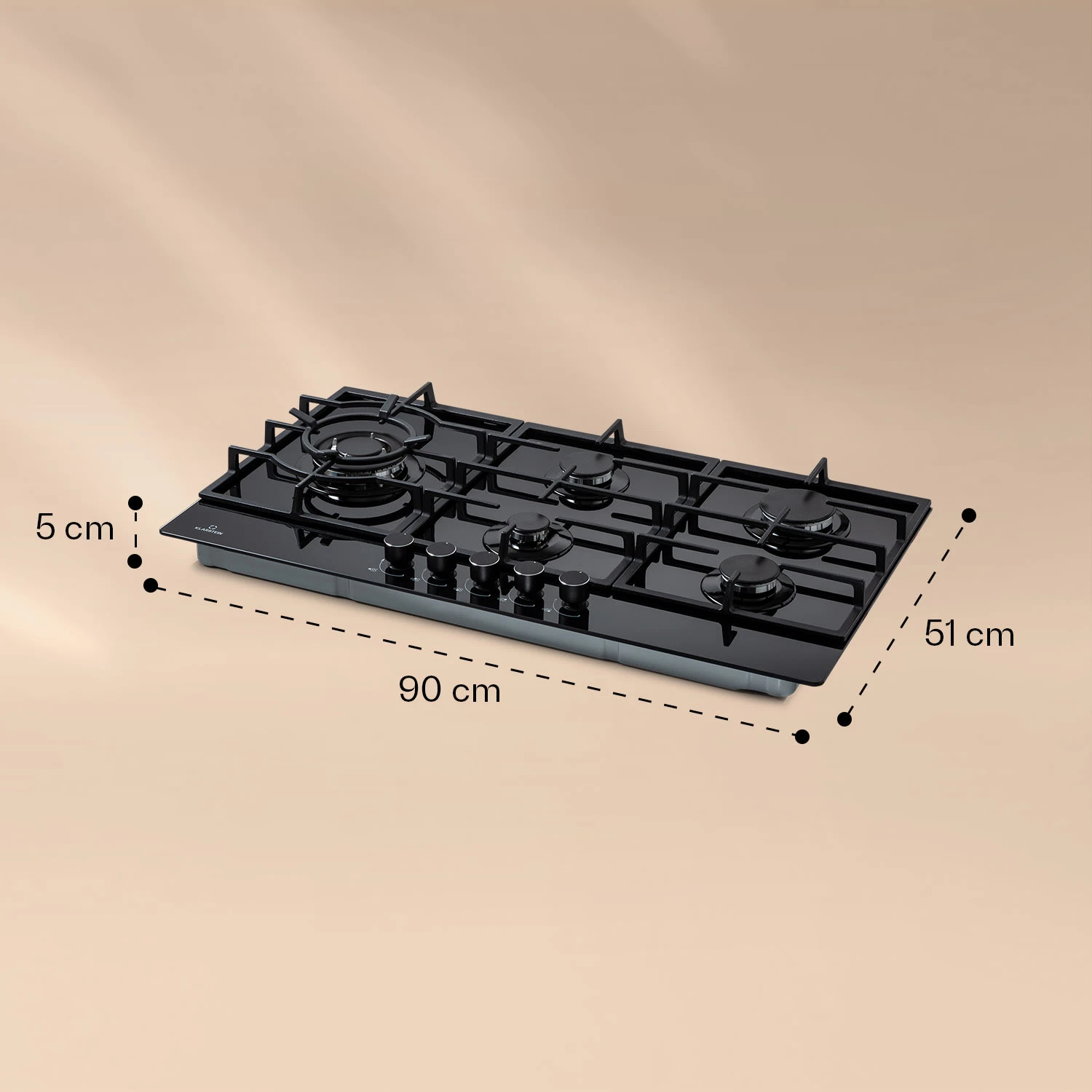 Ignito Chef Edition 5 Zonen Gaskochfeld 5-flammig Sabaf-Brenner Glaskeramik – Bild 7