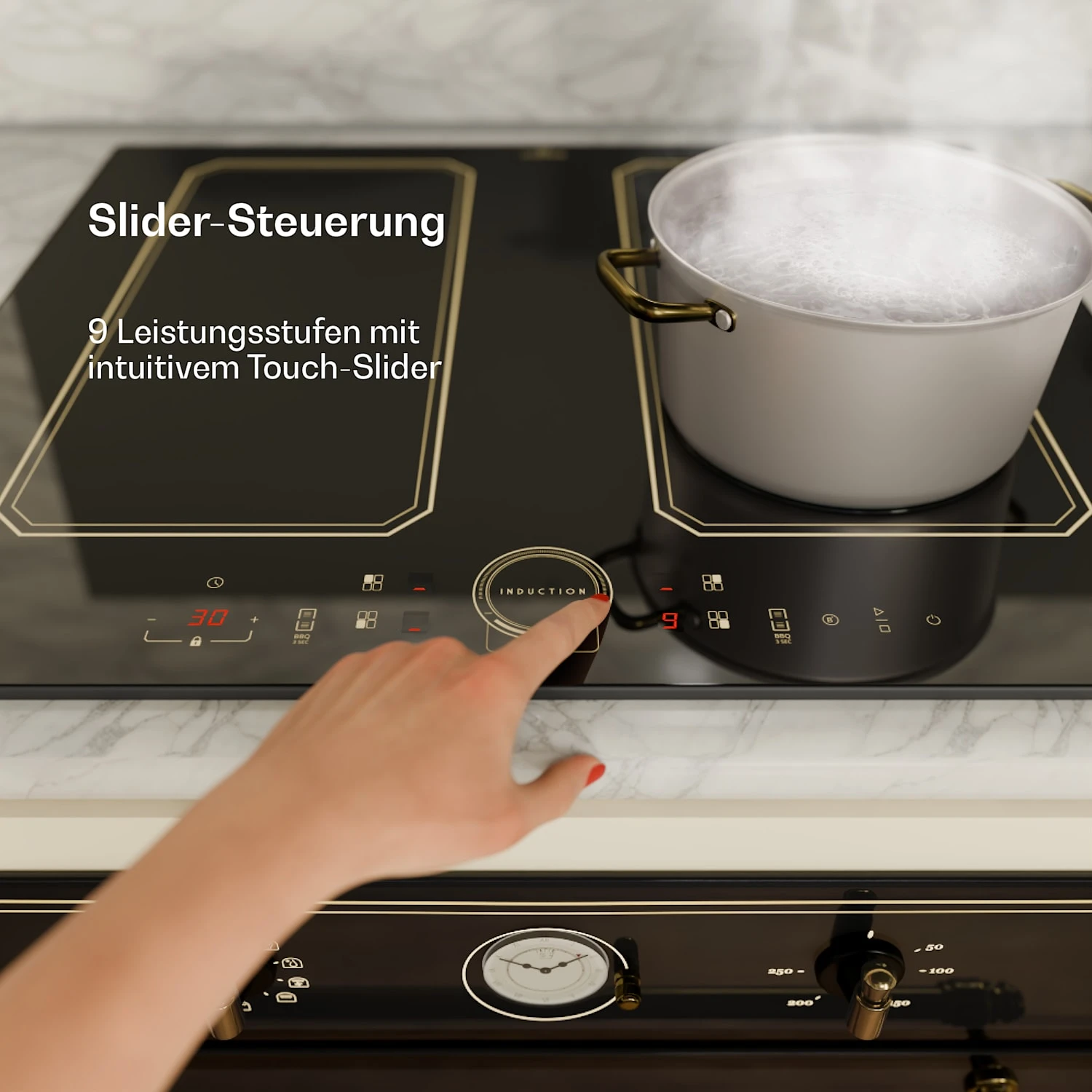 Victoria 4 Flex Induktionskochfeld Einbau 7000W 2 Flexzonen Timer – Bild 5