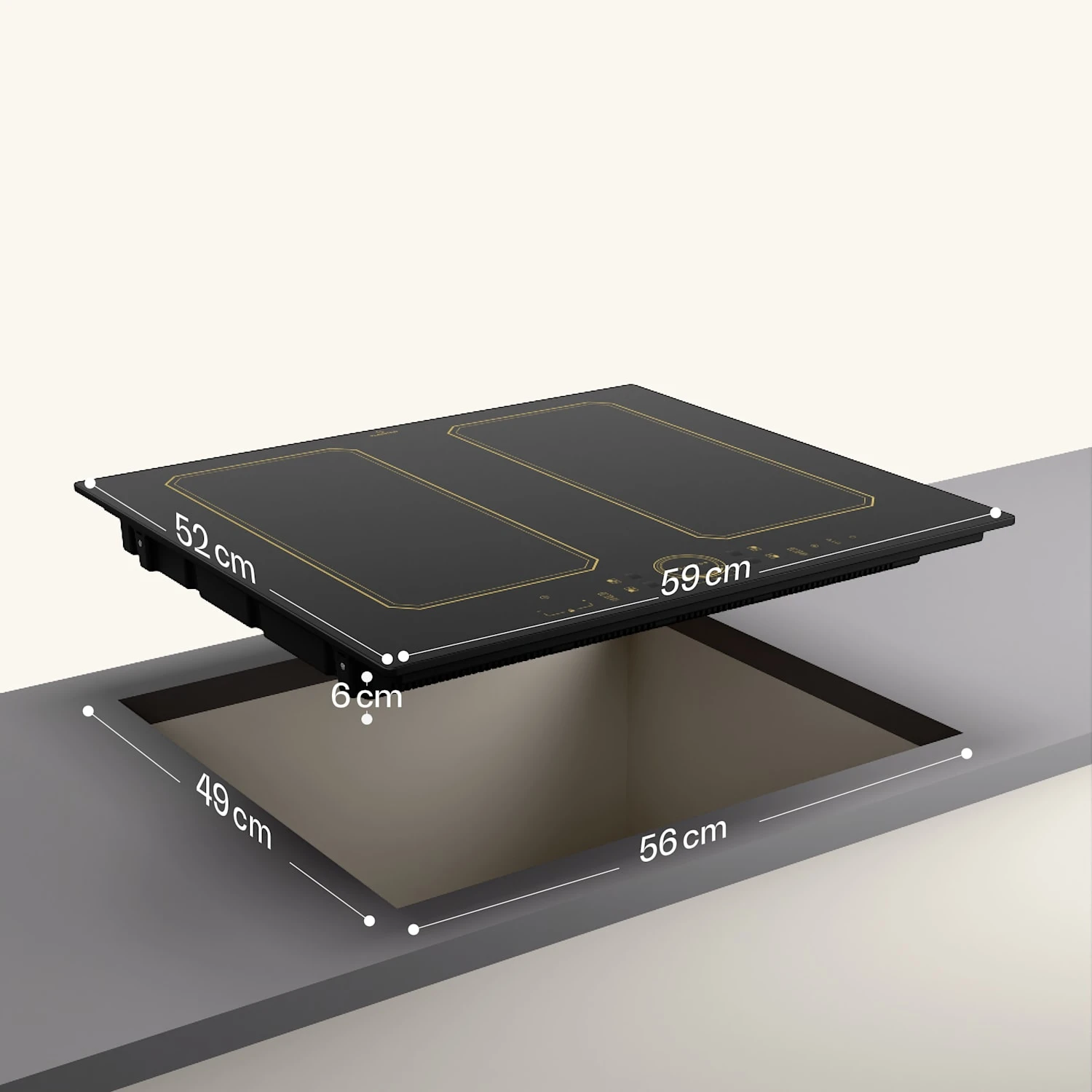 Victoria 4 Flex Induktionskochfeld Einbau 7000W 2 Flexzonen Timer – Bild 7