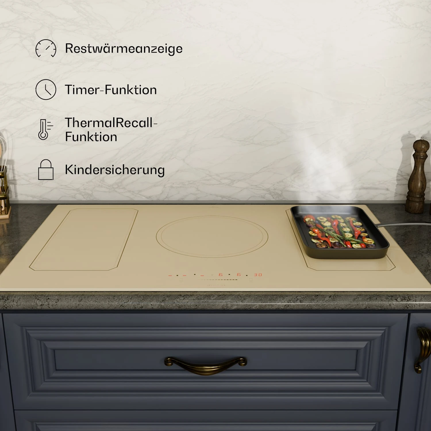 Victoria 5 Flex Induktionskochfeld Einbau 7400W 2 Flexzonen Timer – Bild 6