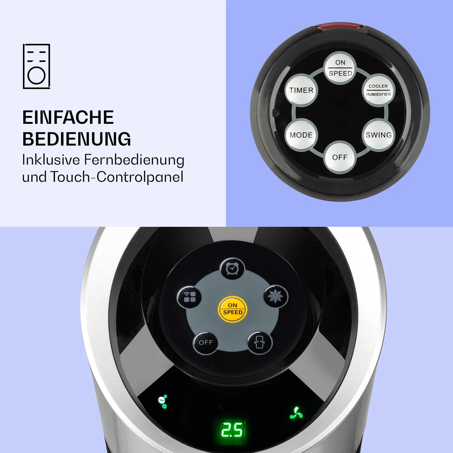 Skyscraper Ice Smart 4-in-1 Luftkühler & Ventilator WiFi 210m³/h Fernbedienung – Bild 4