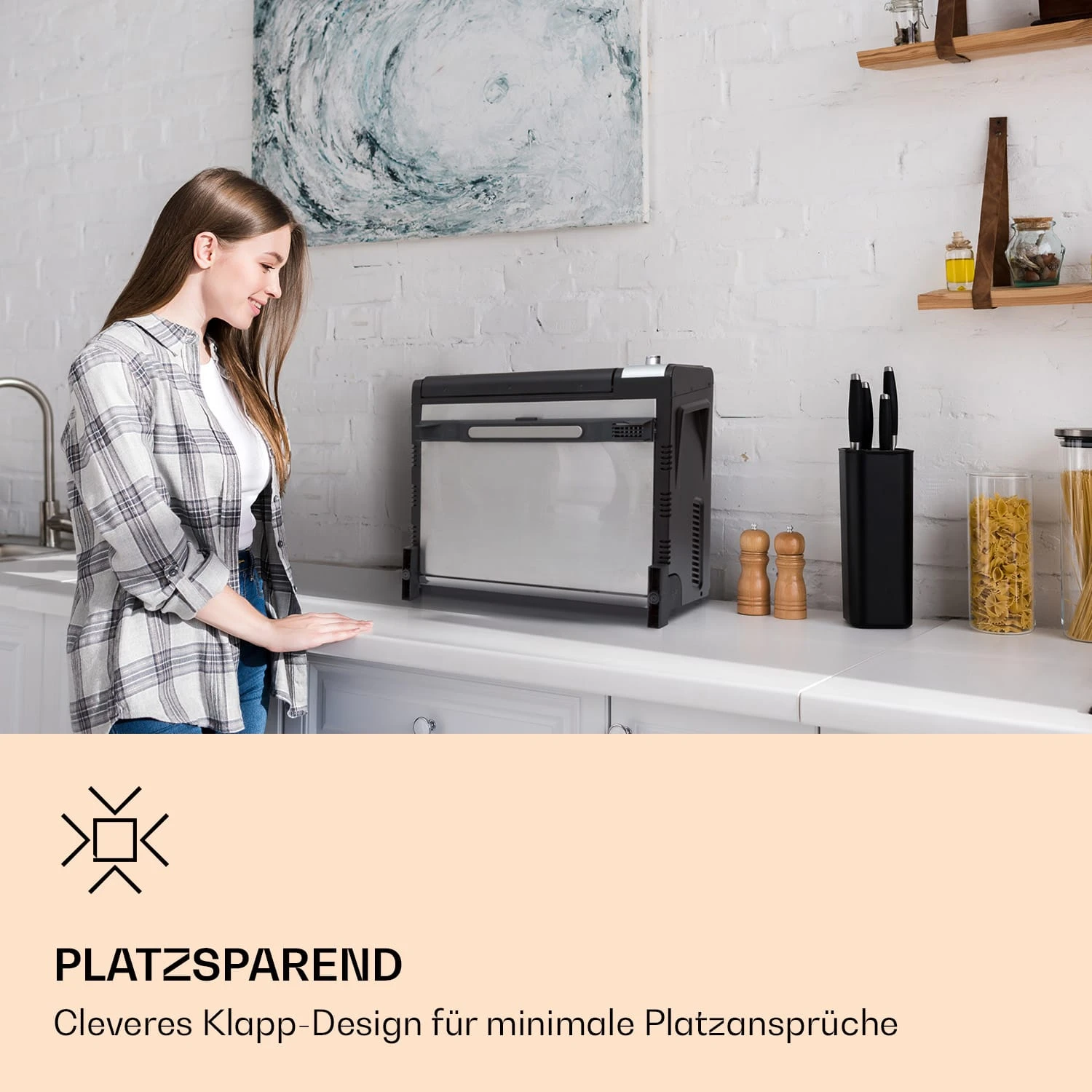 Vita-Crisp Heißluftfritteuse 1700W 10L 8 Funktionen Platzsparend – Bild 3