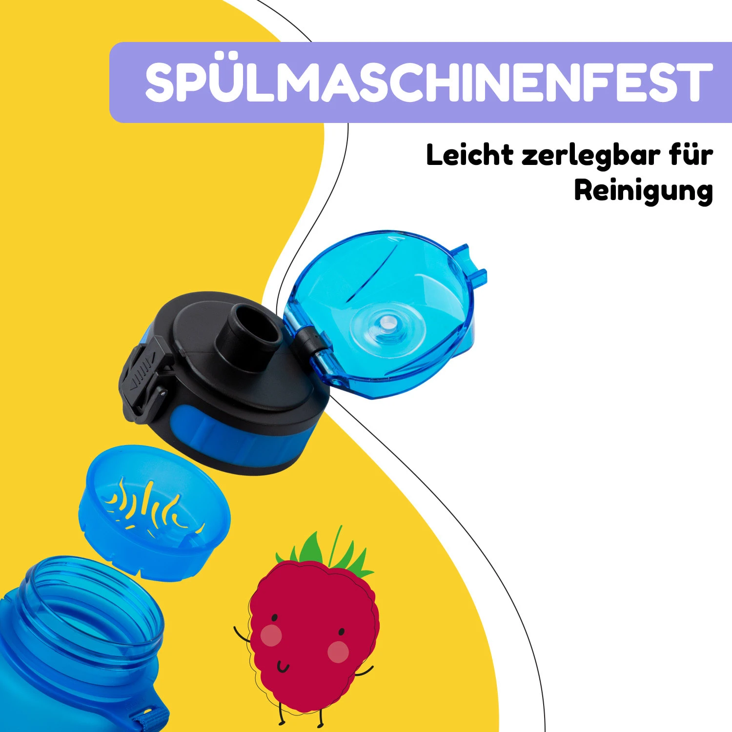 Schmatzfatz Trinkflasche Sportflasche 500 Ml 24 Cm Tritan – Bild 4